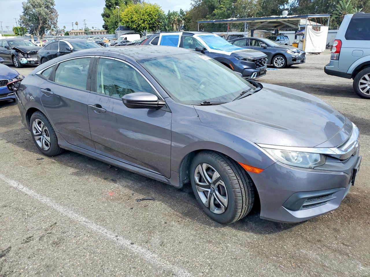 2018 Honda Civic Lx Gray vin: 2HGFC2F55JH602665