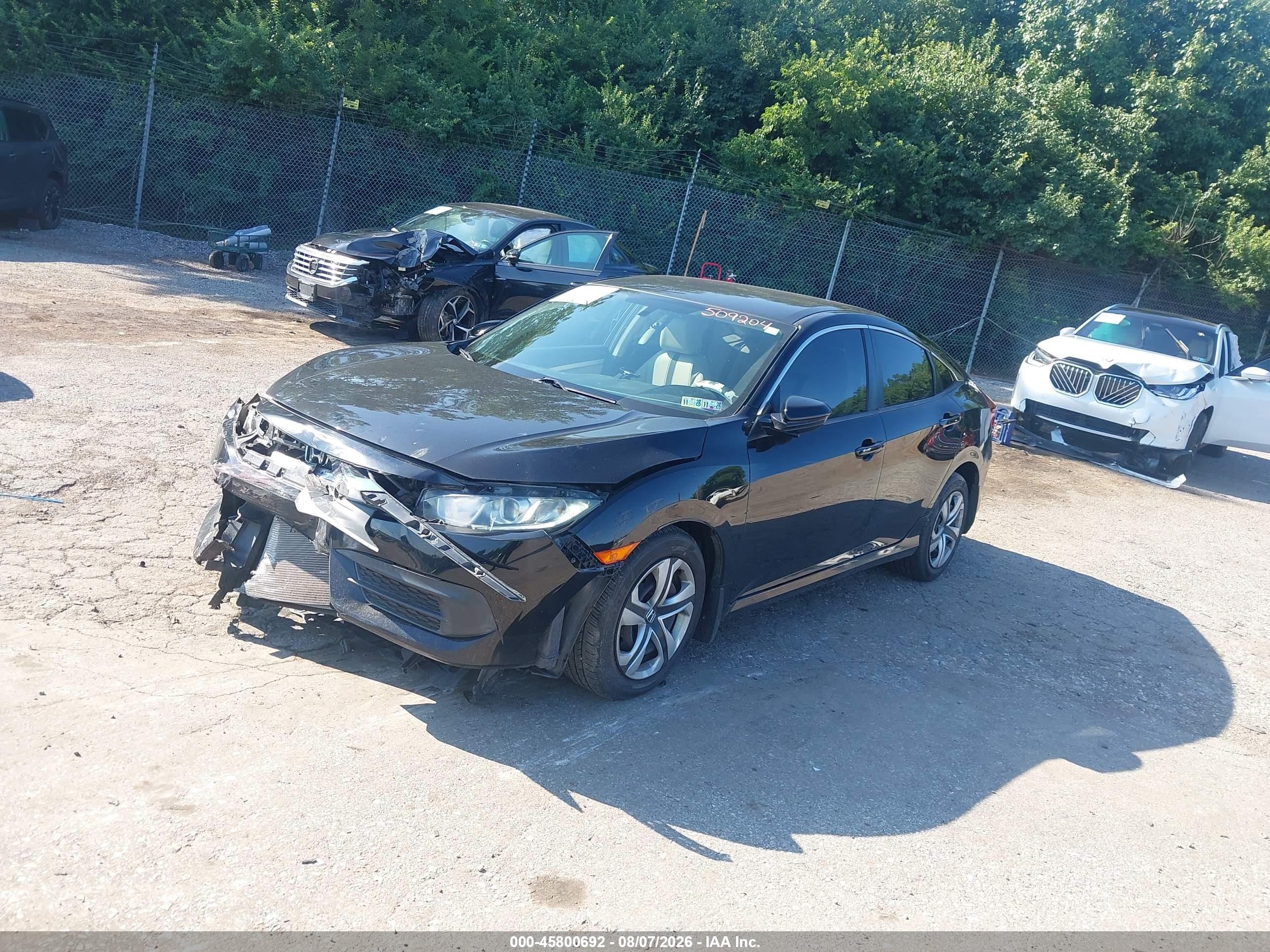2016 Honda Civic Lx Black vin: 2HGFC2F57GH509204