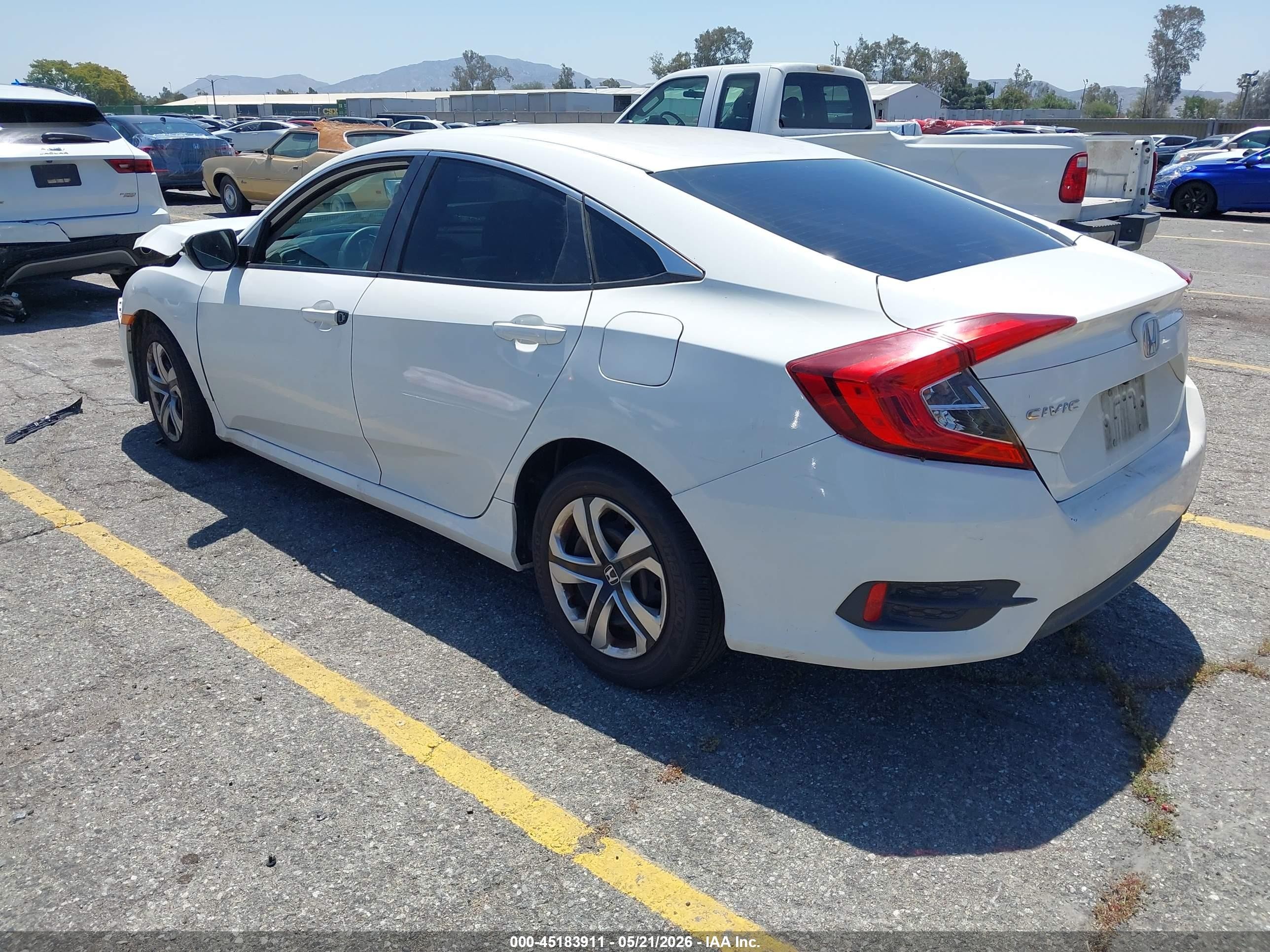 2016 Honda Civic Lx White vin: 2HGFC2F57GH547838