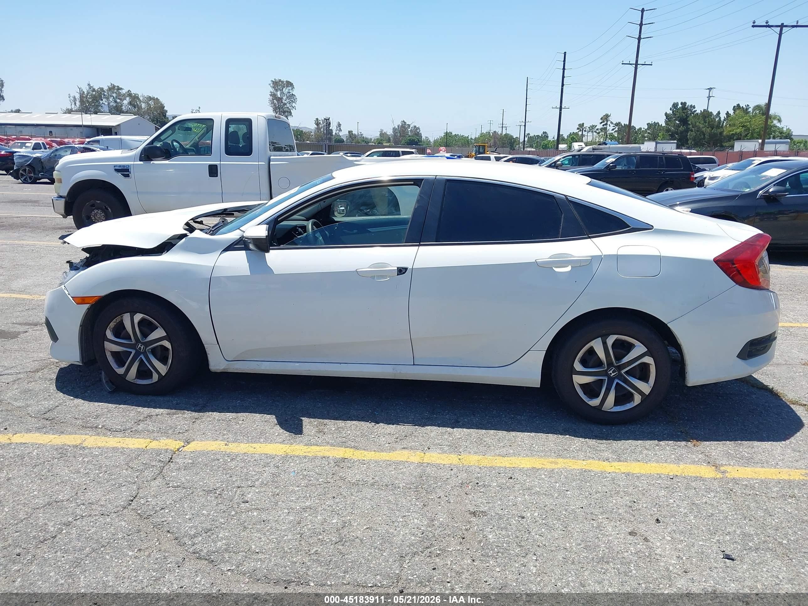 2016 Honda Civic Lx White vin: 2HGFC2F57GH547838