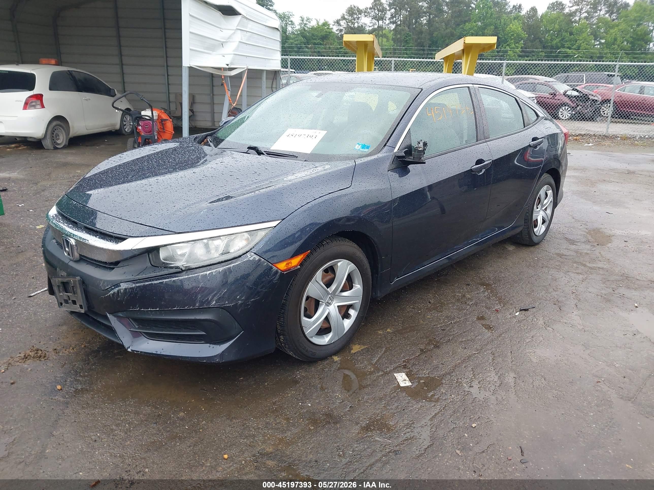 2018 Honda Civic Lx Blue vin: 2HGFC2F57JH511400