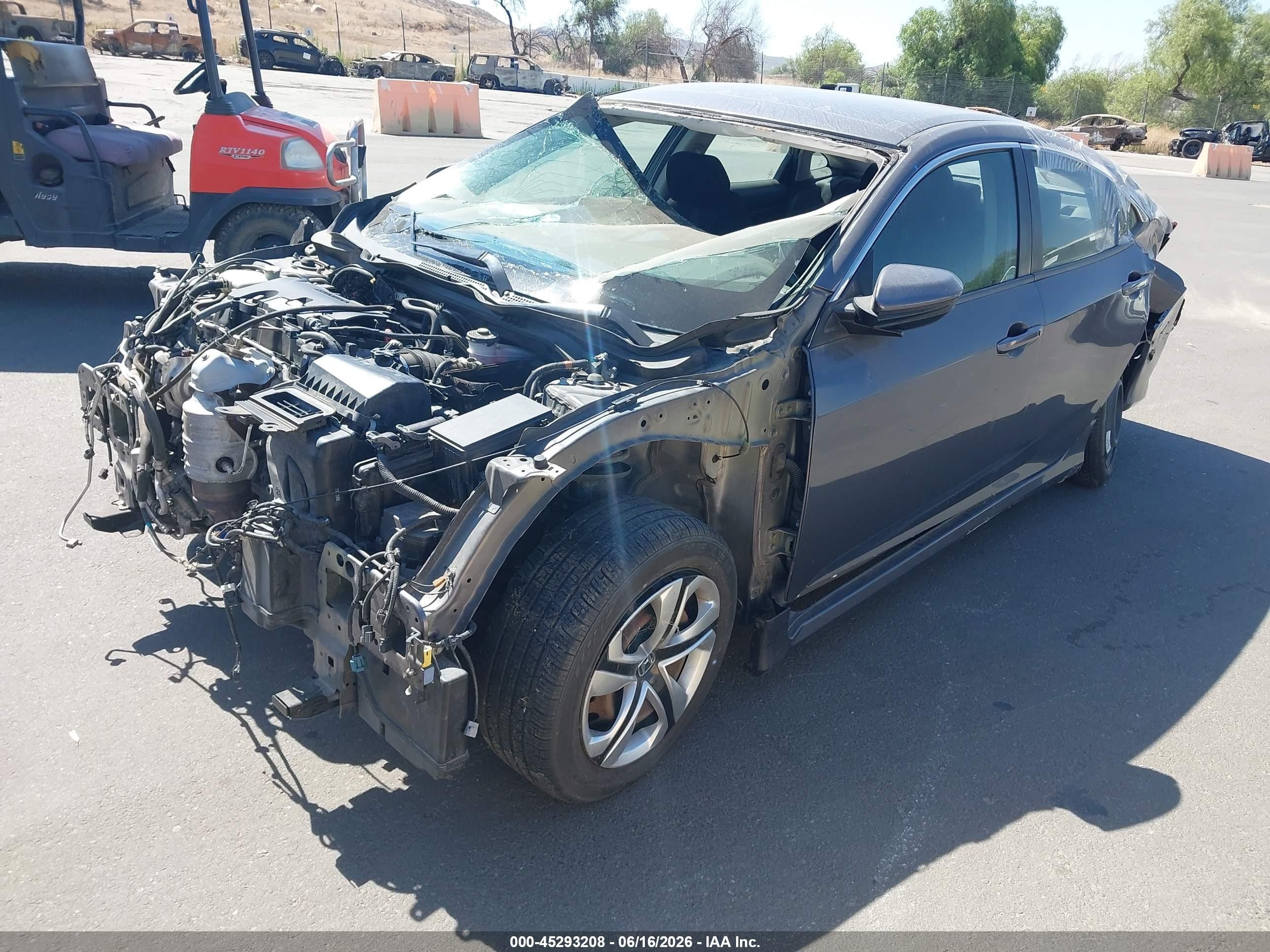 2018 Honda Civic Lx Gray vin: 2HGFC2F57JH519030
