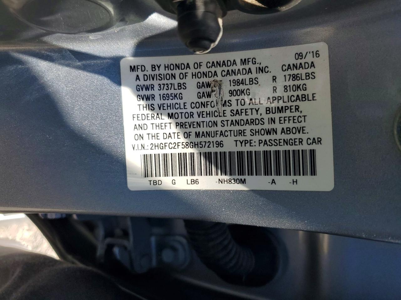 2016 Honda Civic Lx Silver vin: 2HGFC2F58GH572196