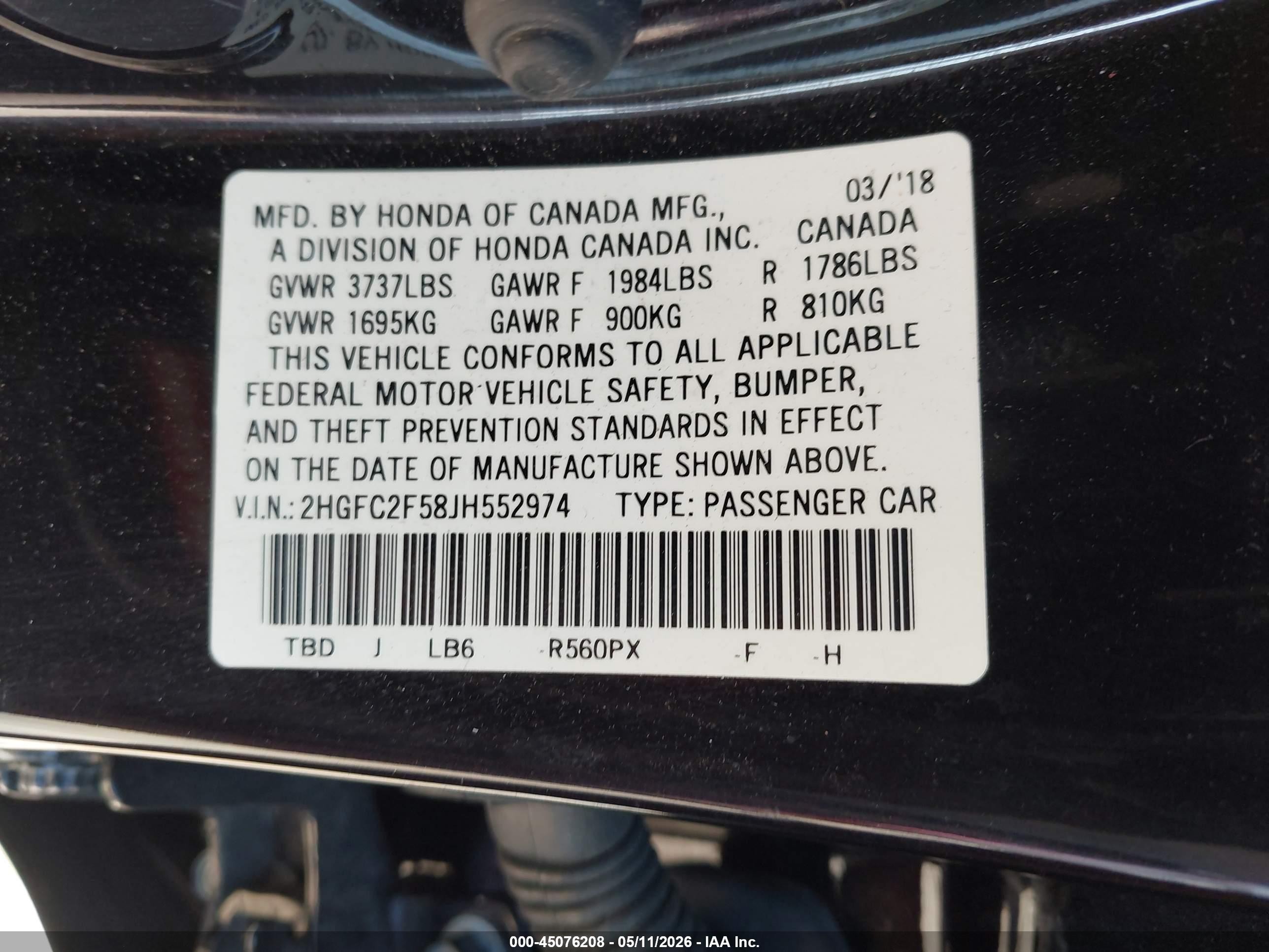 2018 Honda Civic Lx Burgundy vin: 2HGFC2F58JH552974