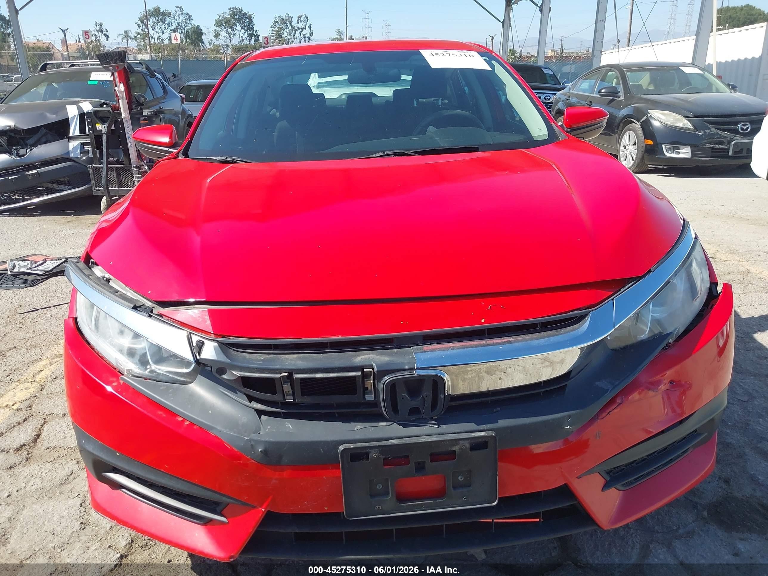 2016 Honda Civic Lx Red vin: 2HGFC2F59GH540776