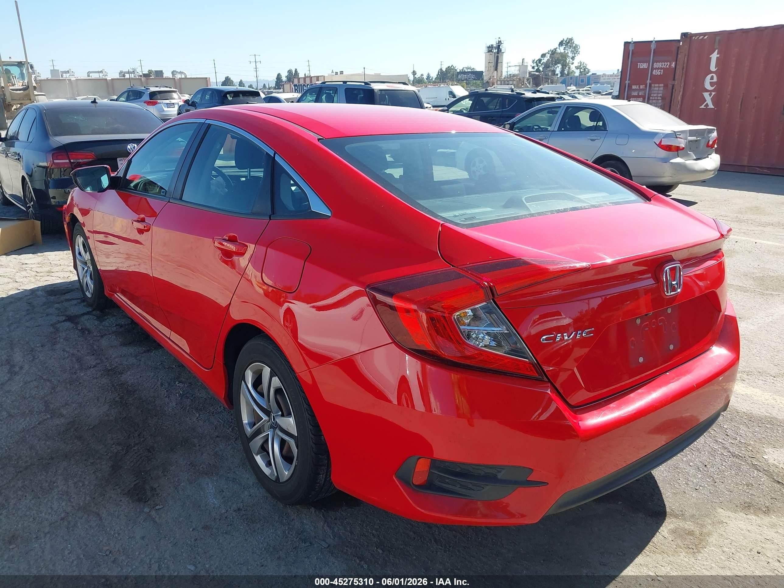 2016 Honda Civic Lx Red vin: 2HGFC2F59GH540776