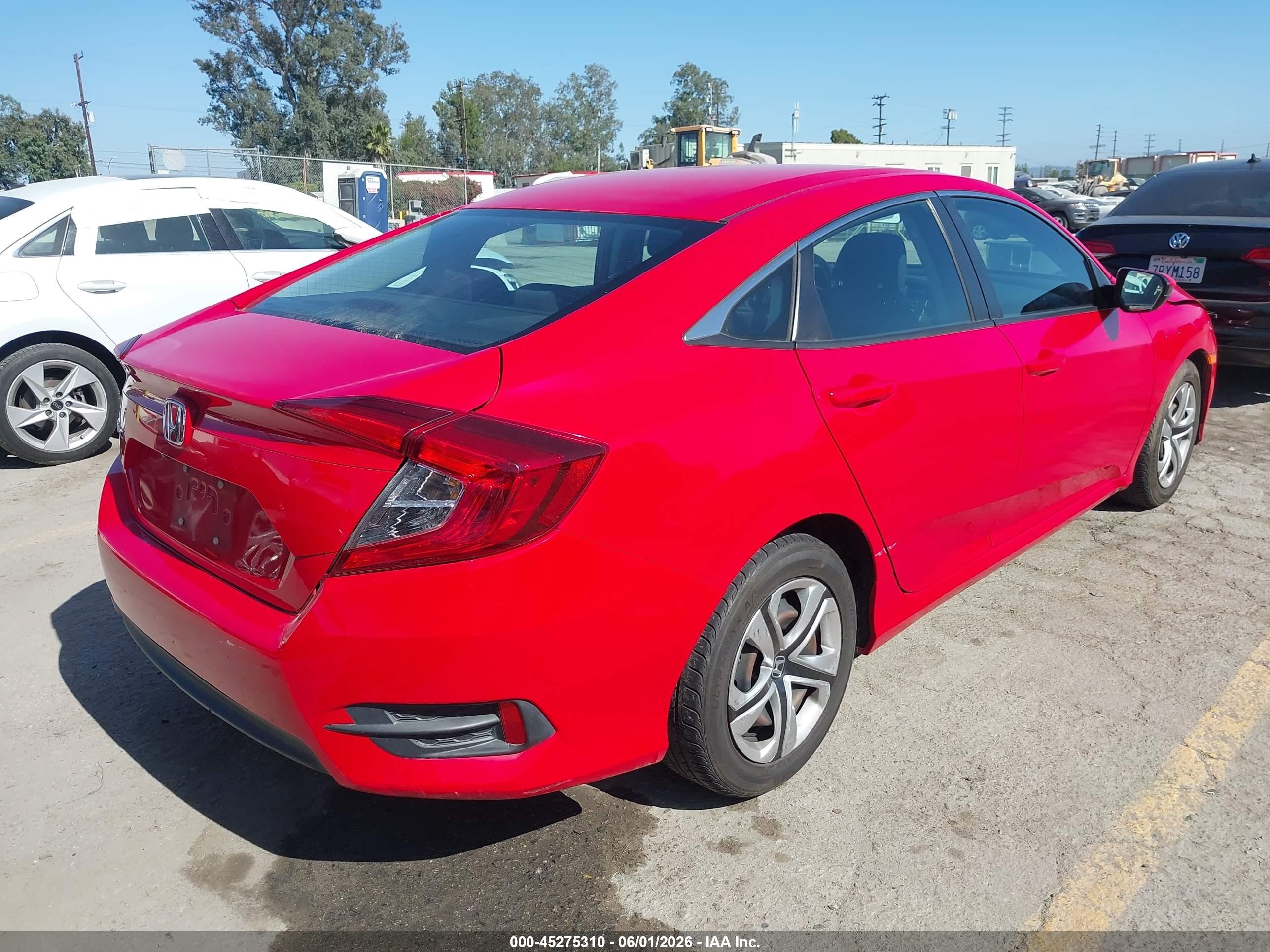 2016 Honda Civic Lx Red vin: 2HGFC2F59GH540776