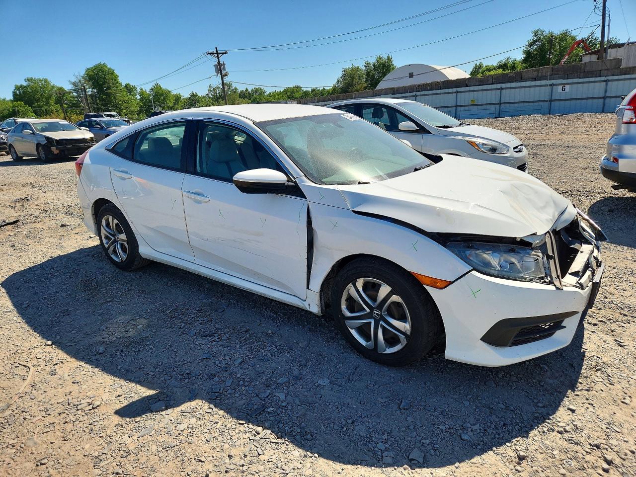 2017 Honda Civic Lx White vin: 2HGFC2F59HH565128