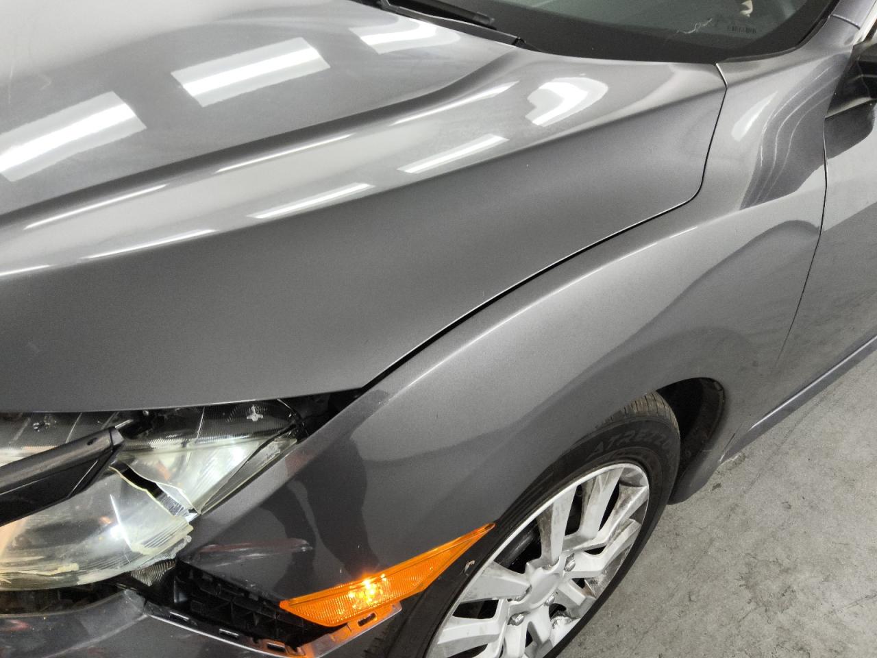 2018 Honda Civic Lx Gray vin: 2HGFC2F59JH587622 Damage: Left Front Fender, Dent(S) W/ Paint Dmg, 3 To 4 Inches