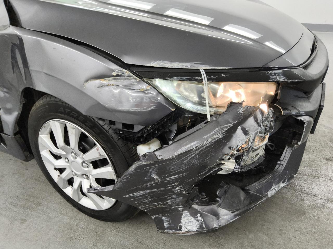 2018 Honda Civic Lx Gray vin: 2HGFC2F59JH587622 Damage: Front Bumper, Broken, Replacement Required