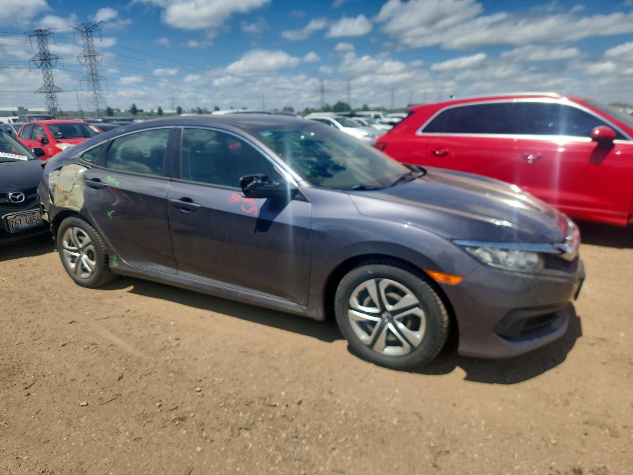 2016 Honda Civic Lx Gray vin: 2HGFC2F5XGH507270