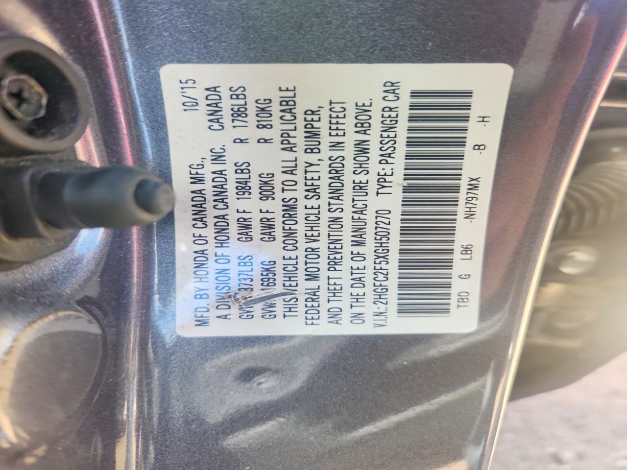 2016 Honda Civic Lx Gray vin: 2HGFC2F5XGH507270