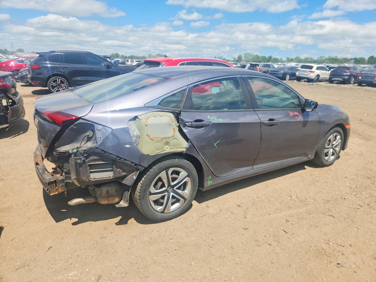 2016 Honda Civic Lx Gray vin: 2HGFC2F5XGH507270