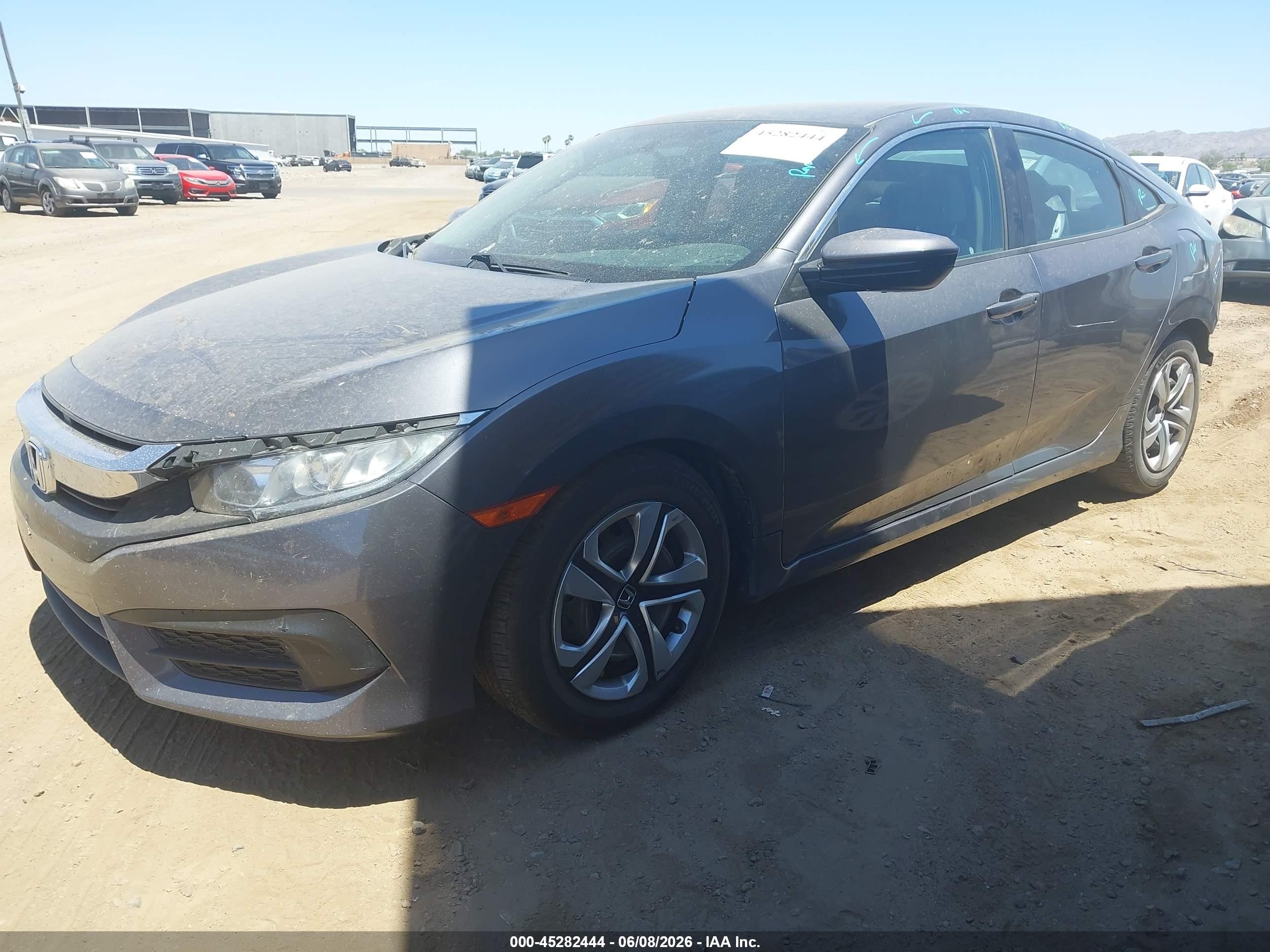 2016 Honda Civic Lx Gray vin: 2HGFC2F5XGH556615
