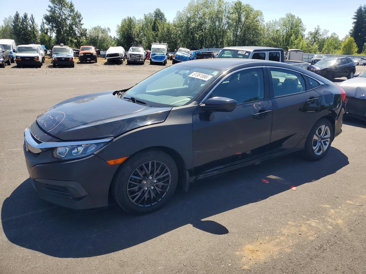2016 Honda Civic Lx Black vin: 2HGFC2F5XGH568795