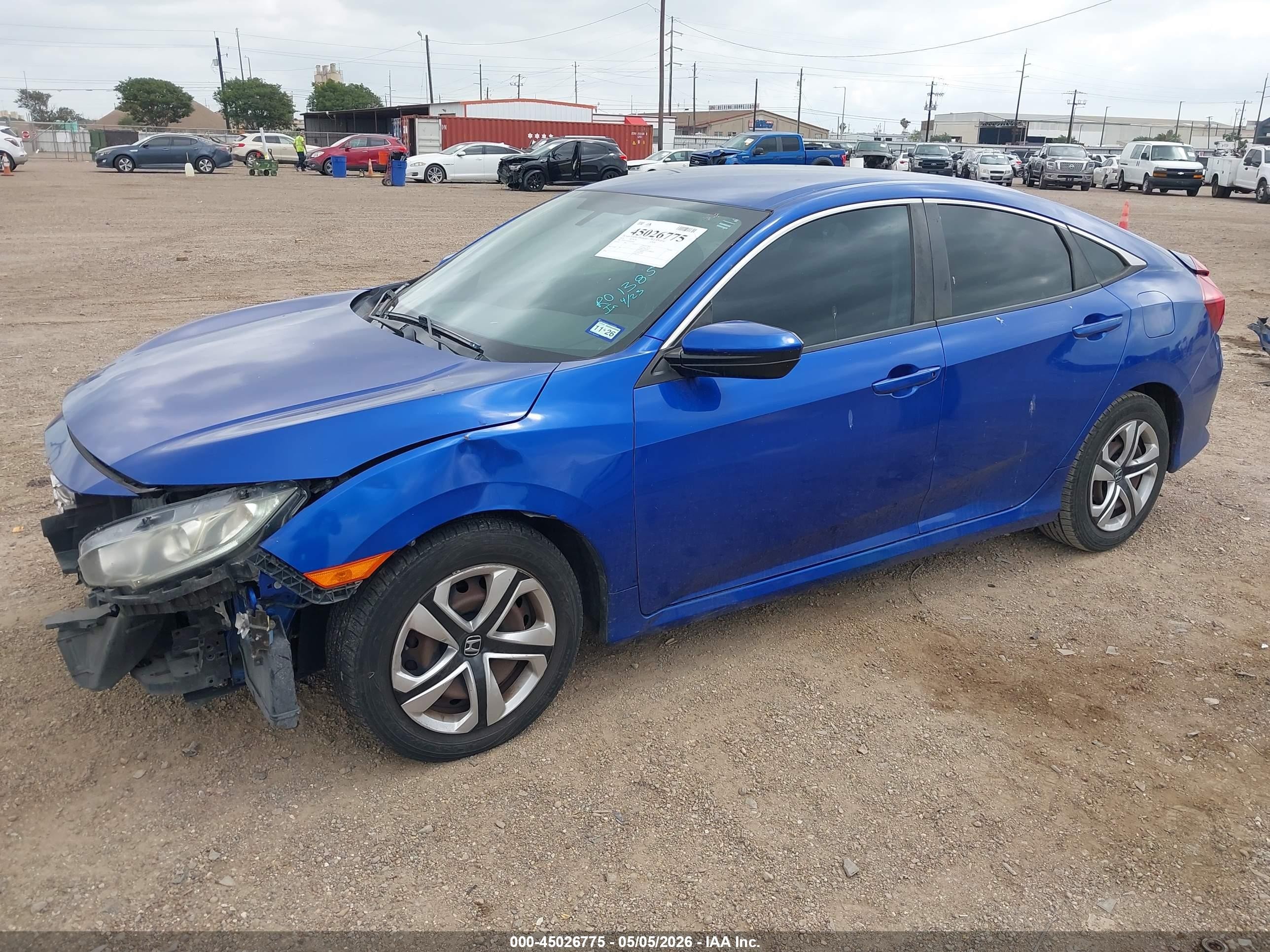2018 Honda Civic Lx Blue vin: 2HGFC2F5XJH604041
