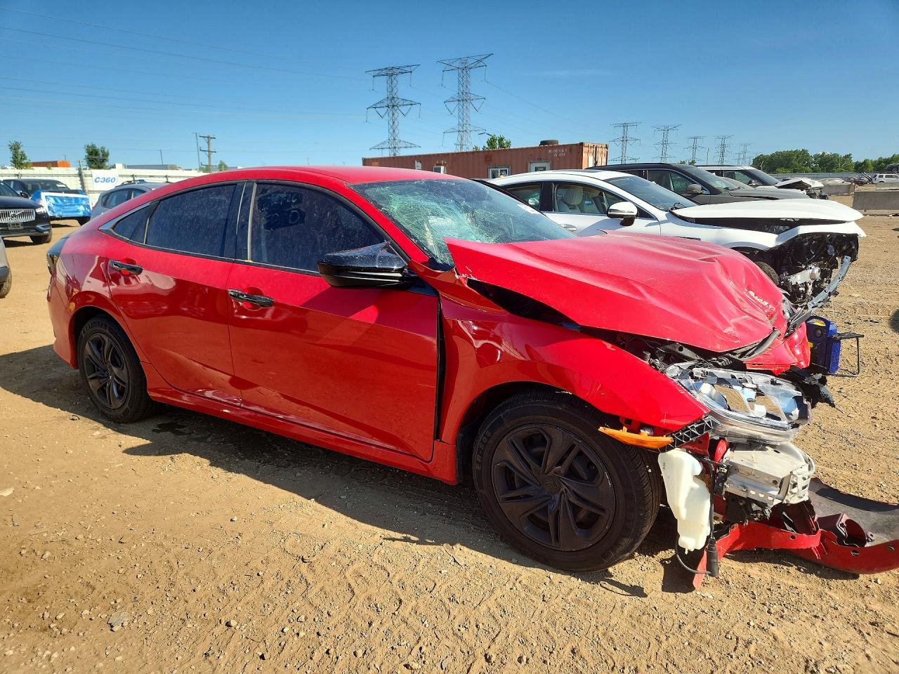 2019 Honda Civic Lx Red vin: 2HGFC2F61KH537047