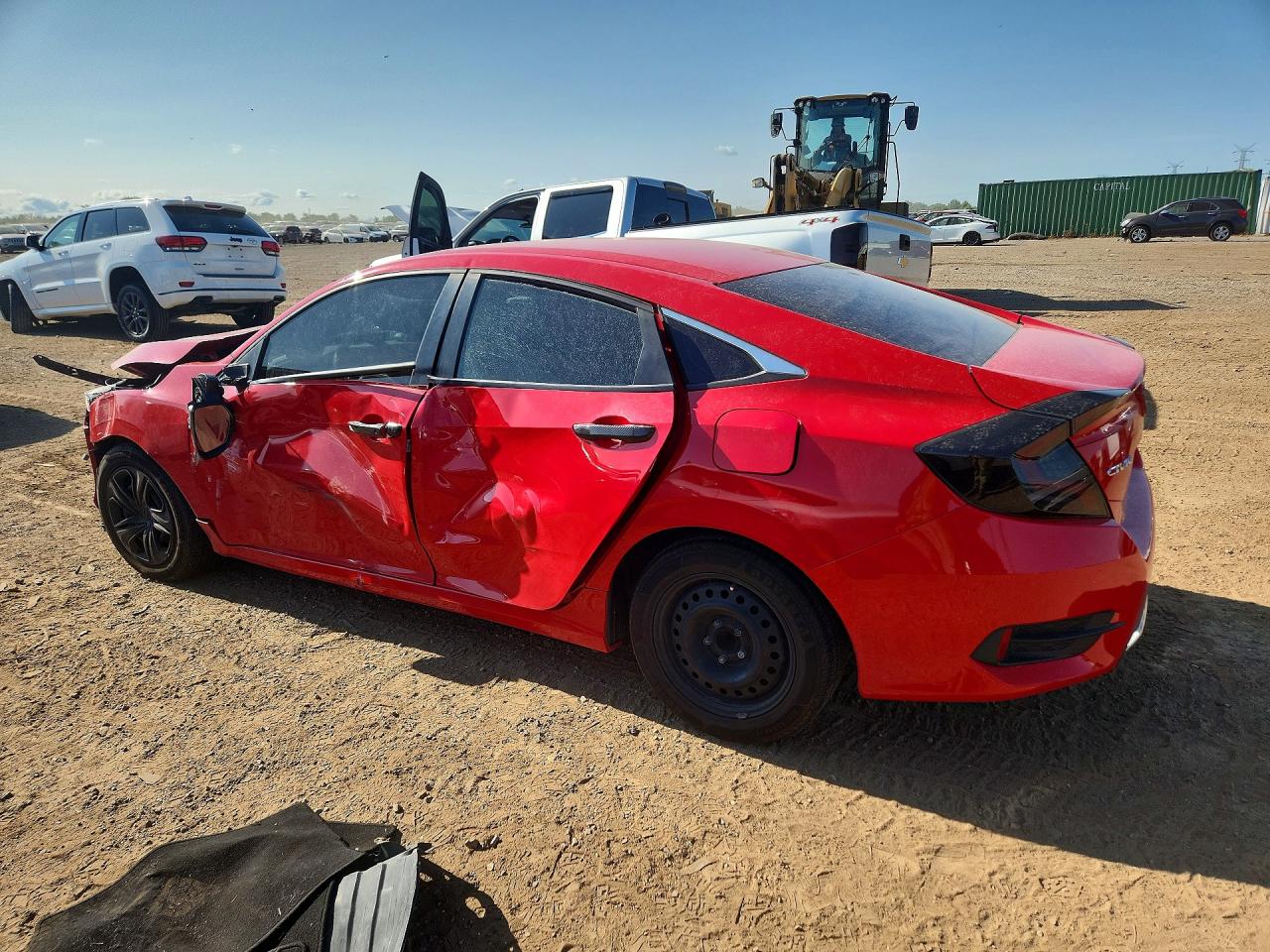 2019 Honda Civic Lx Red vin: 2HGFC2F61KH537047