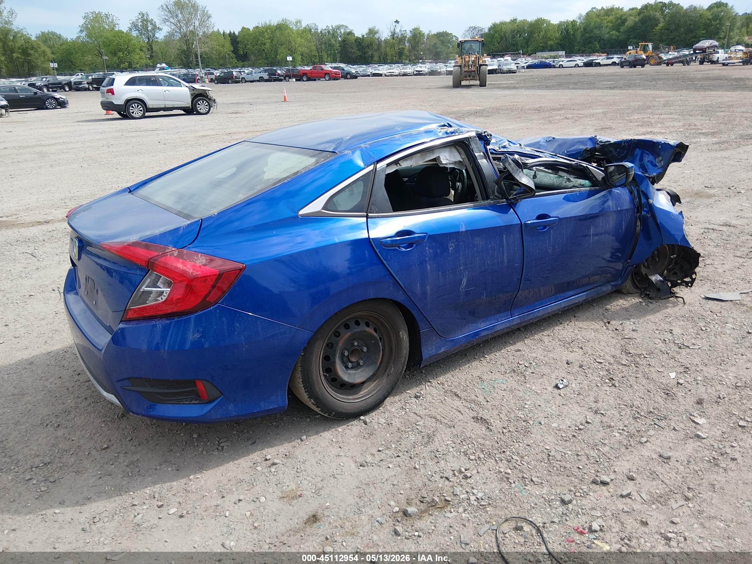 2019 Honda Civic Lx Синий vin: 2HGFC2F61KH549490
