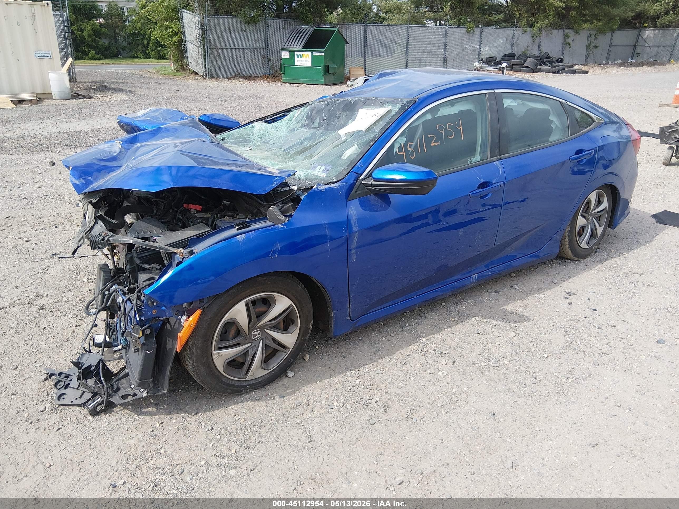 2019 Honda Civic Lx Синий vin: 2HGFC2F61KH549490