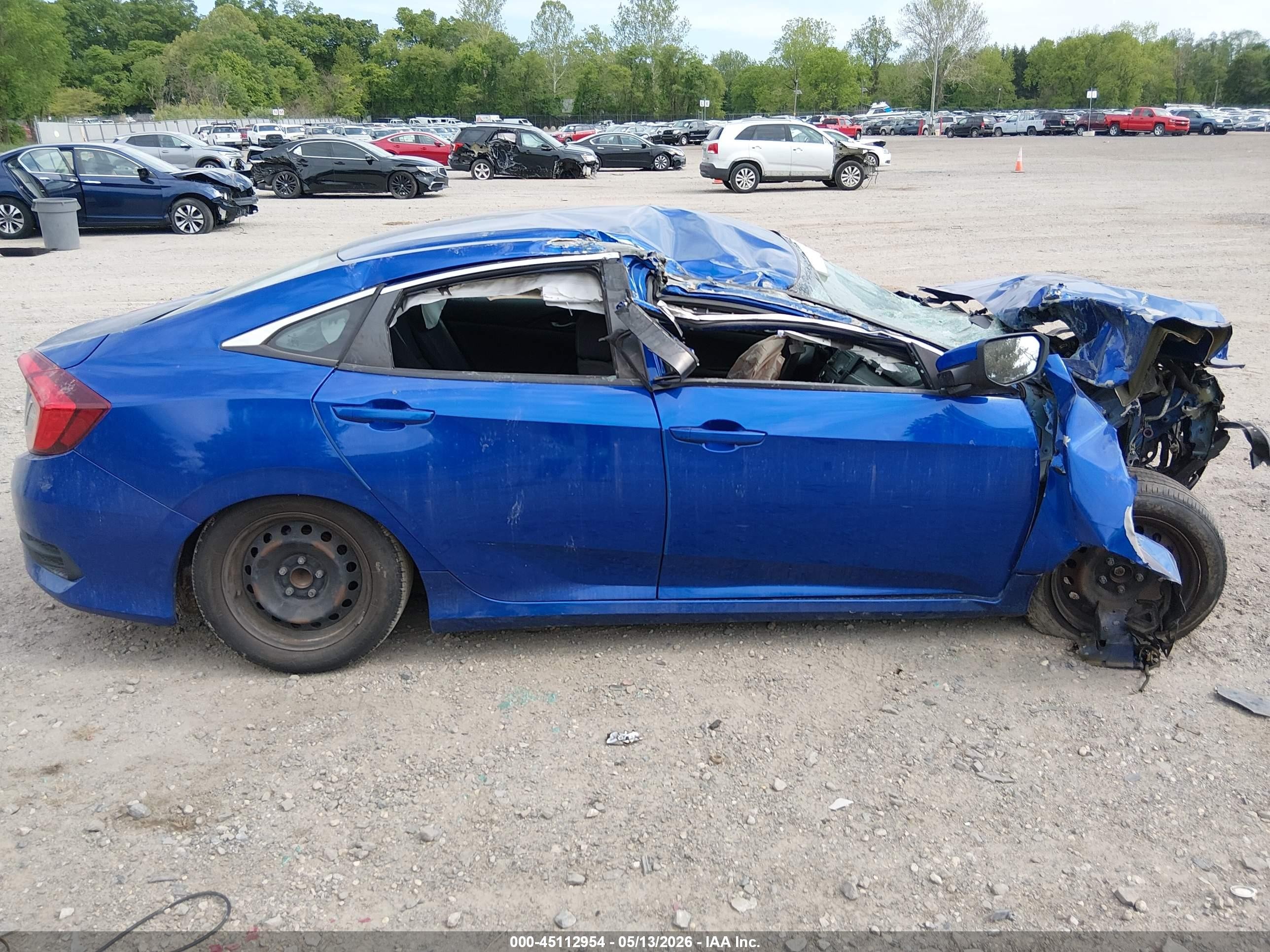 2019 Honda Civic Lx Синий vin: 2HGFC2F61KH549490