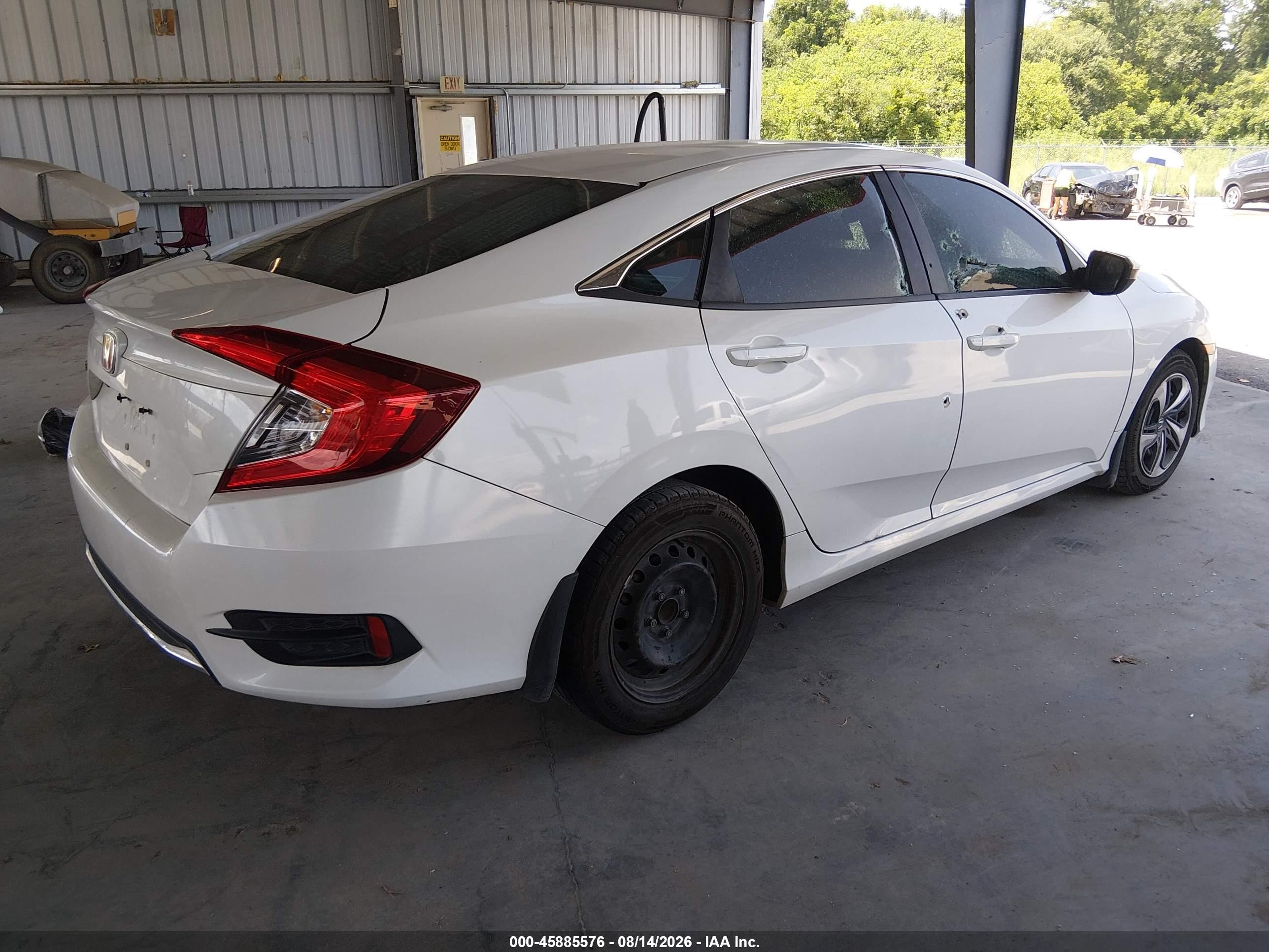 2019 Honda Civic Lx White vin: 2HGFC2F61KH583445