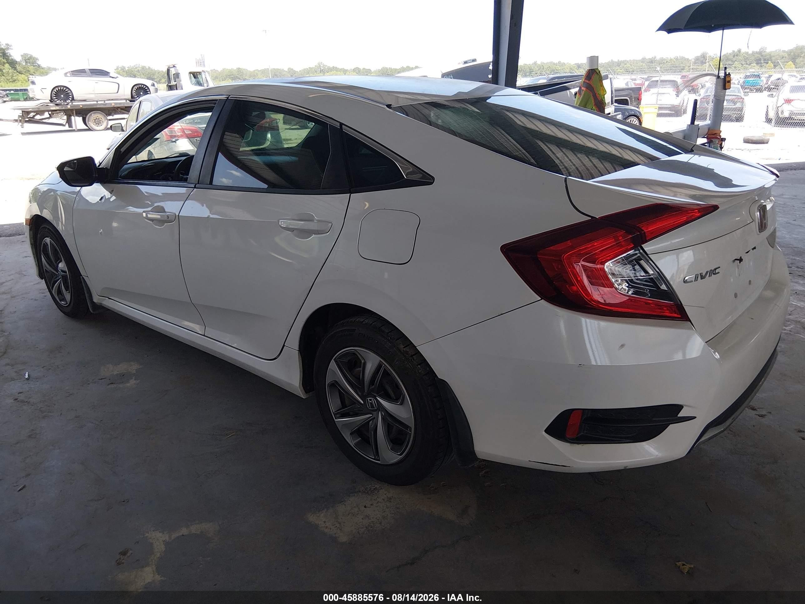 2019 Honda Civic Lx White vin: 2HGFC2F61KH583445