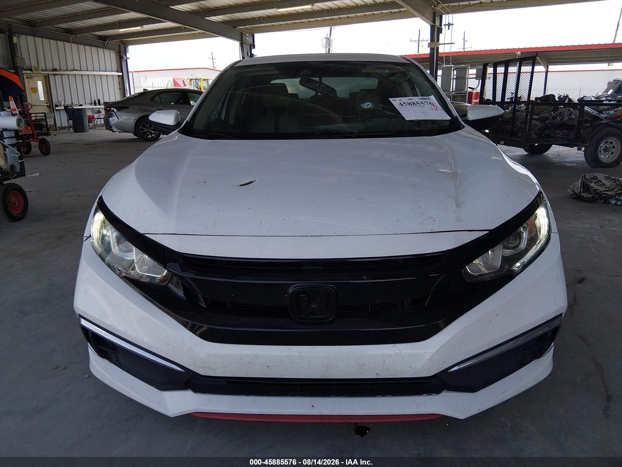 2019 Honda Civic Lx White vin: 2HGFC2F61KH583445