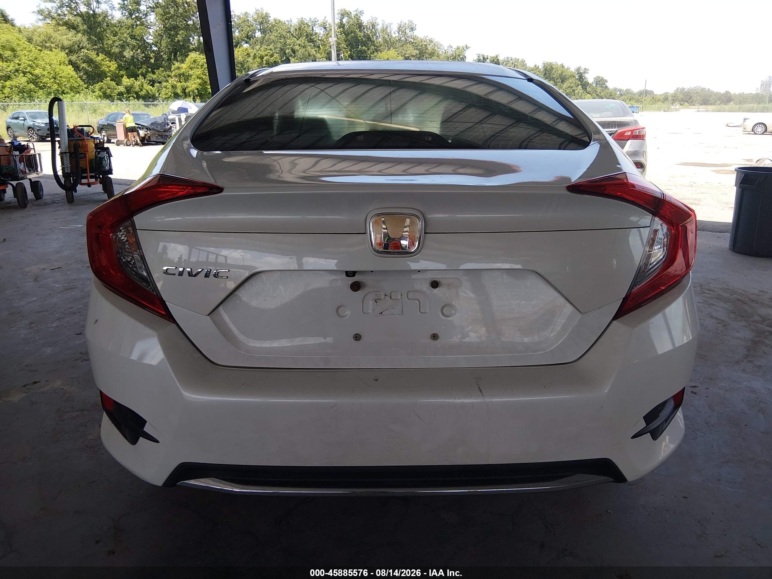2019 Honda Civic Lx White vin: 2HGFC2F61KH583445