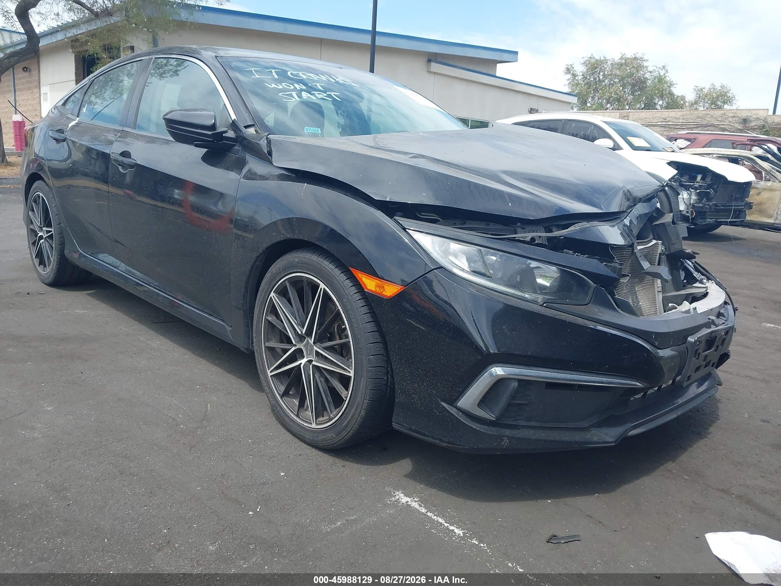 2020 Honda Civic Lx Black vin: 2HGFC2F61LH534022