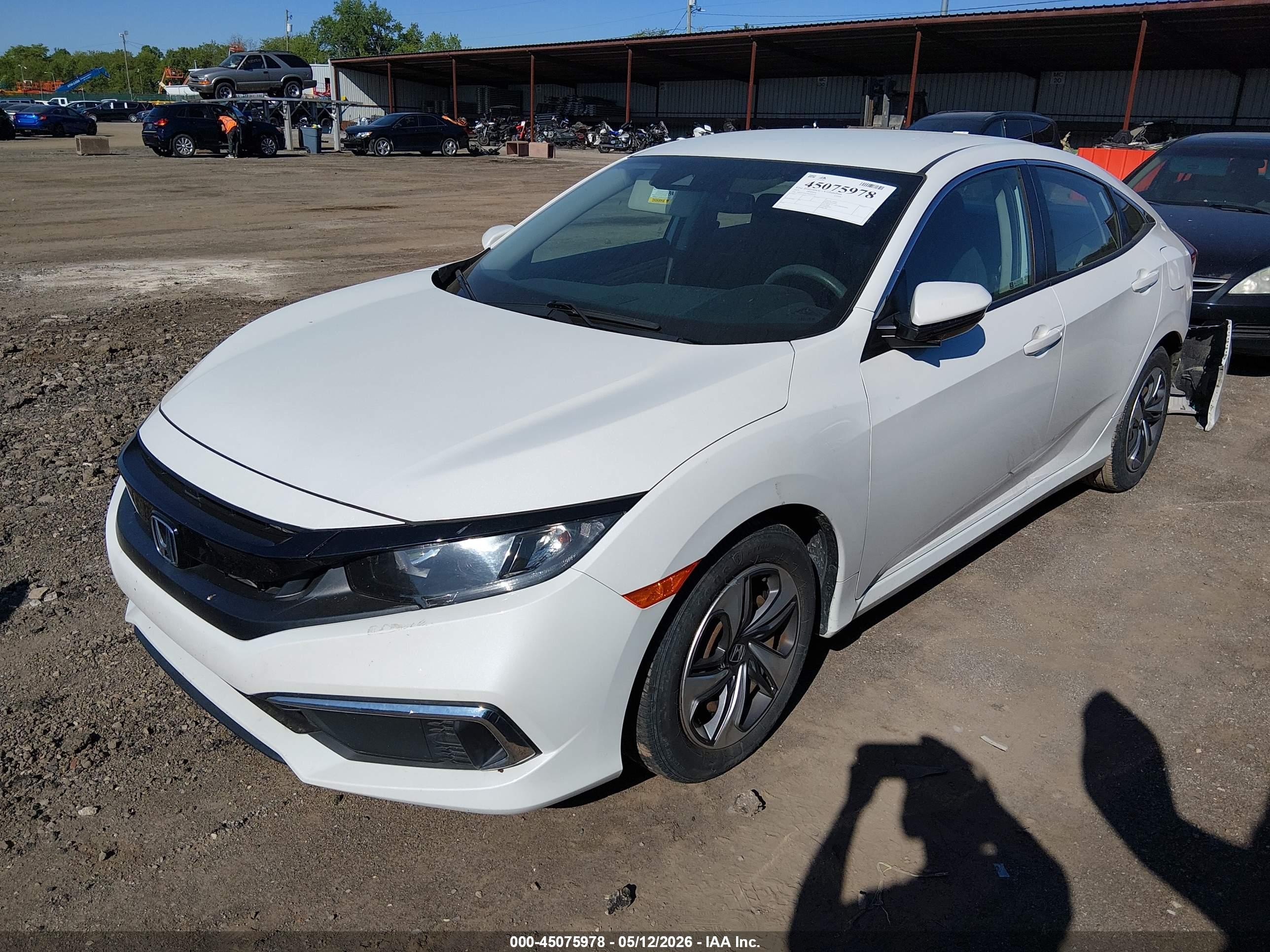 2021 Honda Civic Lx White vin: 2HGFC2F61MH550318