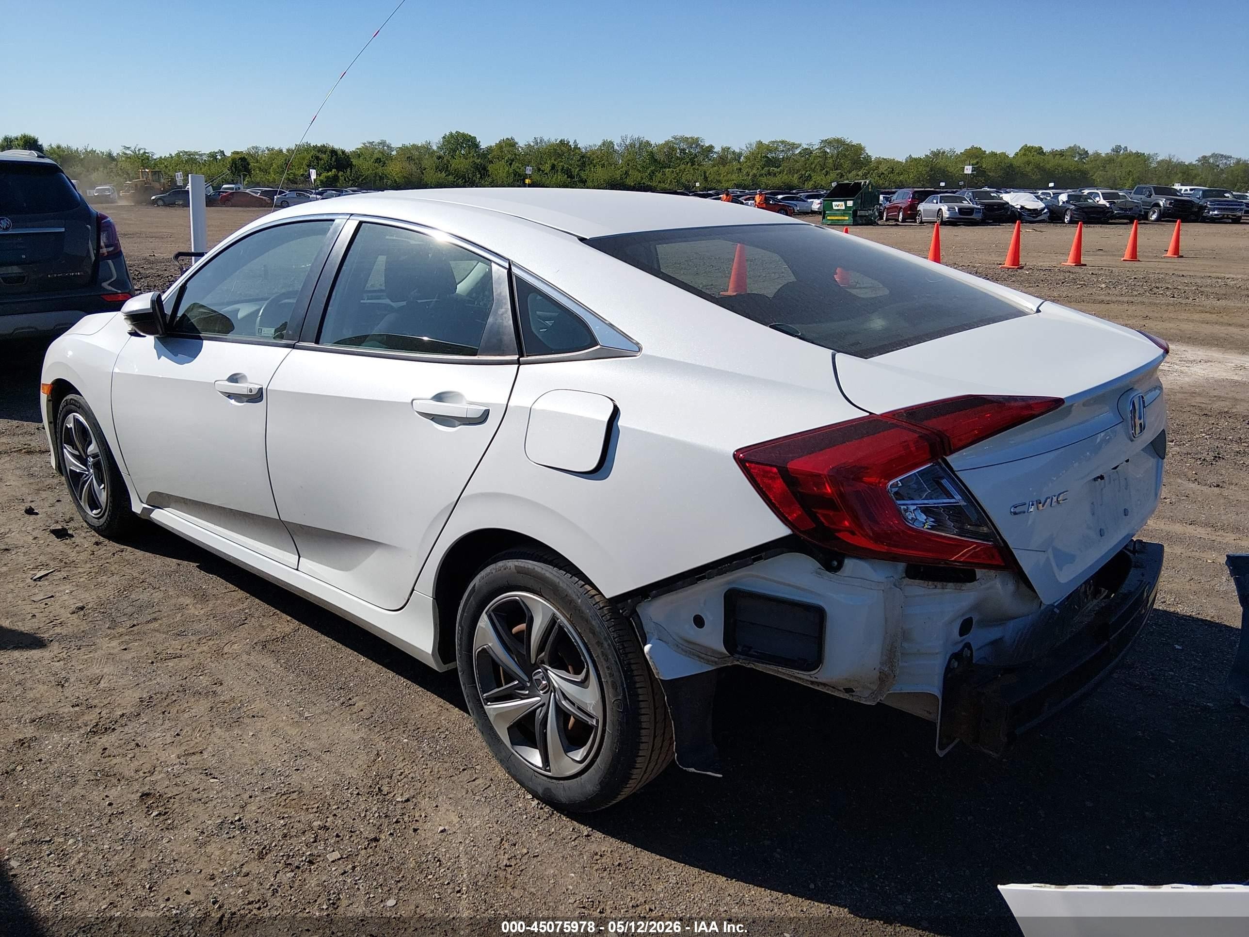 2021 Honda Civic Lx White vin: 2HGFC2F61MH550318