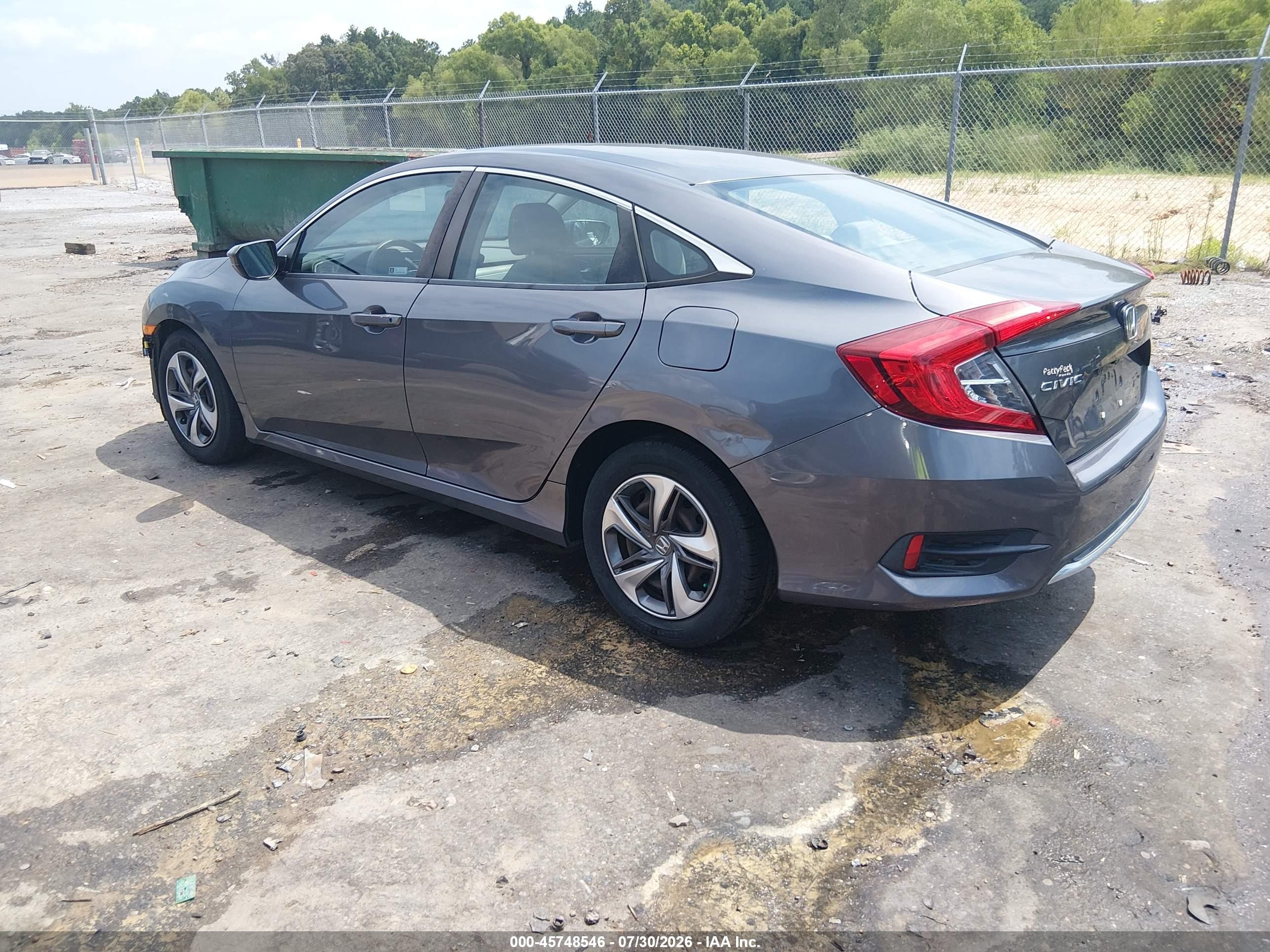 2019 Honda Civic Lx Gray vin: 2HGFC2F63KH516376
