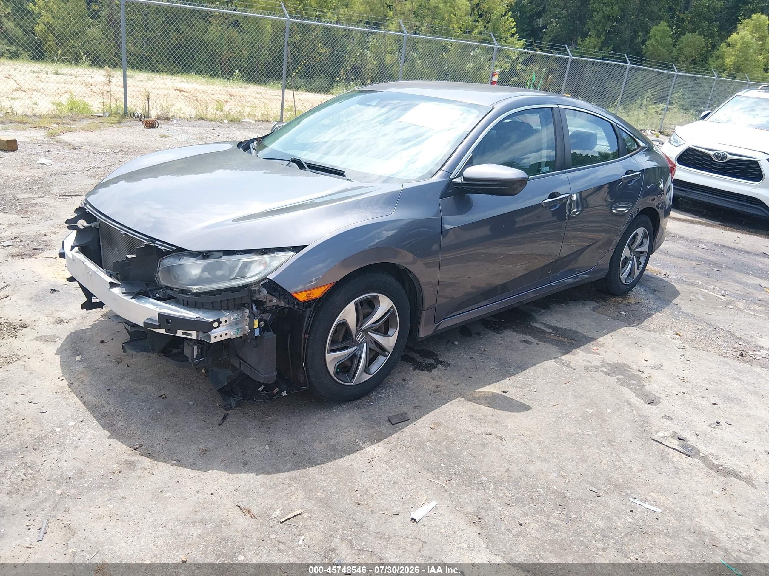 2019 Honda Civic Lx Gray vin: 2HGFC2F63KH516376