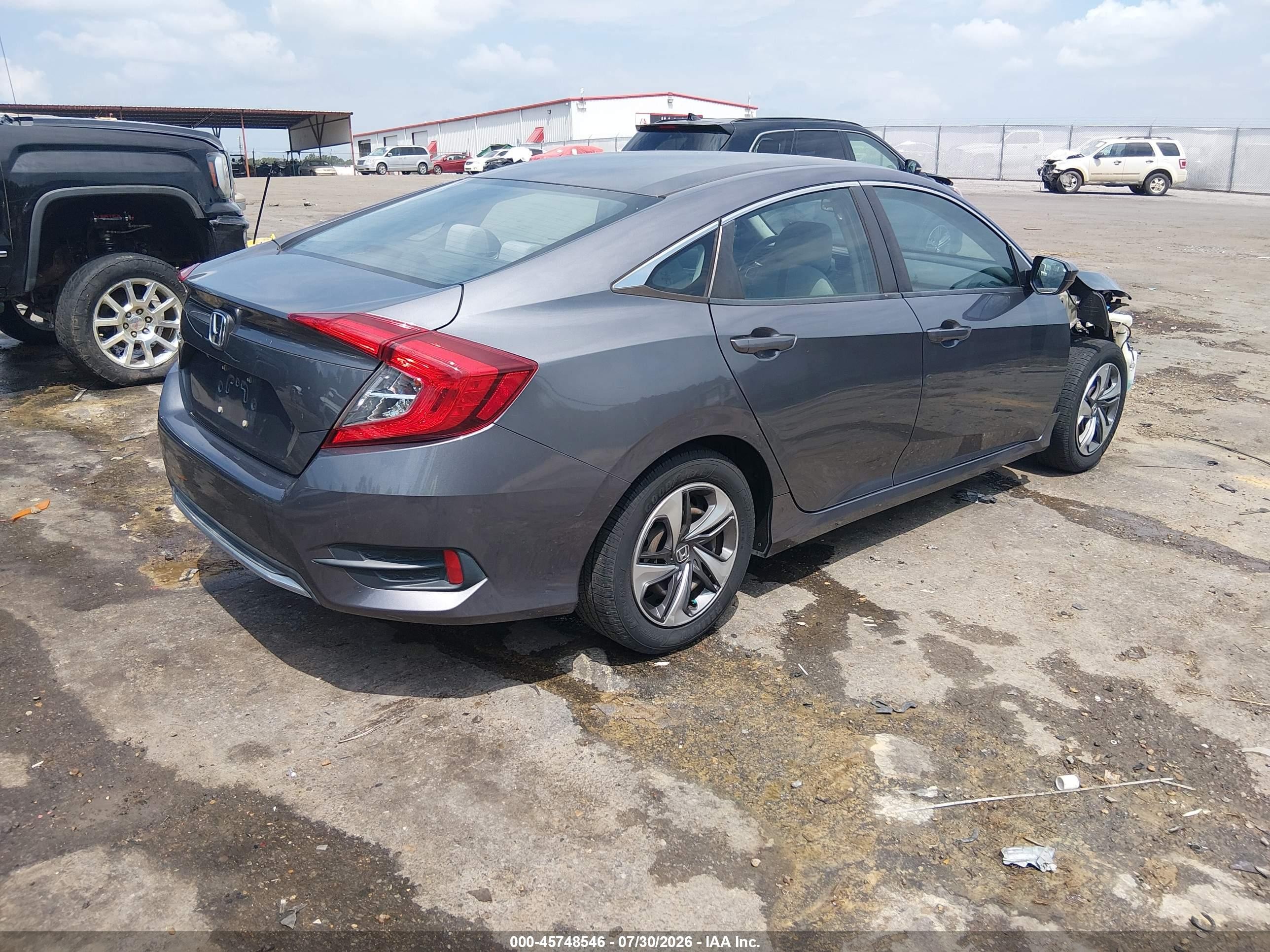 2019 Honda Civic Lx Gray vin: 2HGFC2F63KH516376