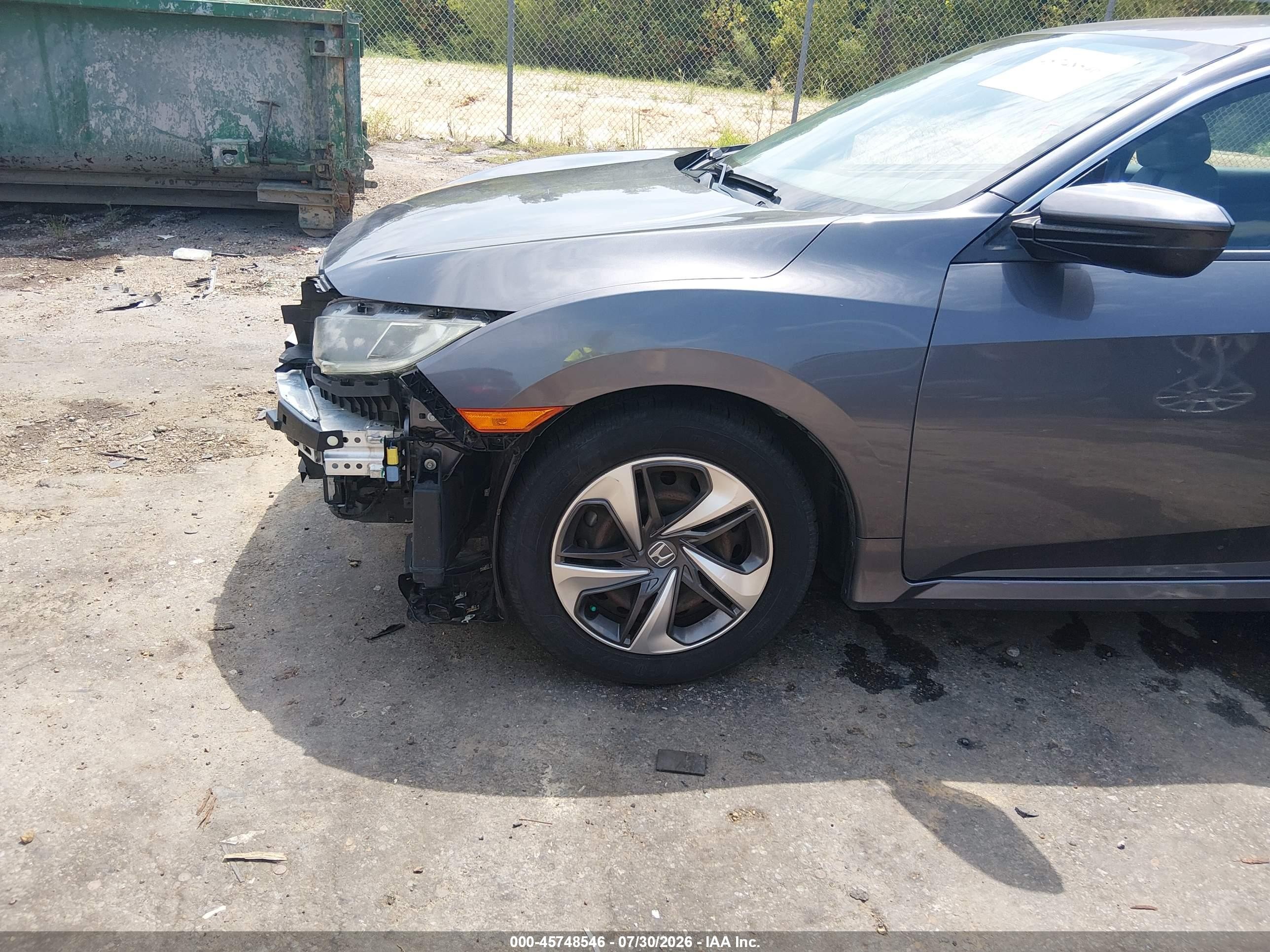 2019 Honda Civic Lx Gray vin: 2HGFC2F63KH516376