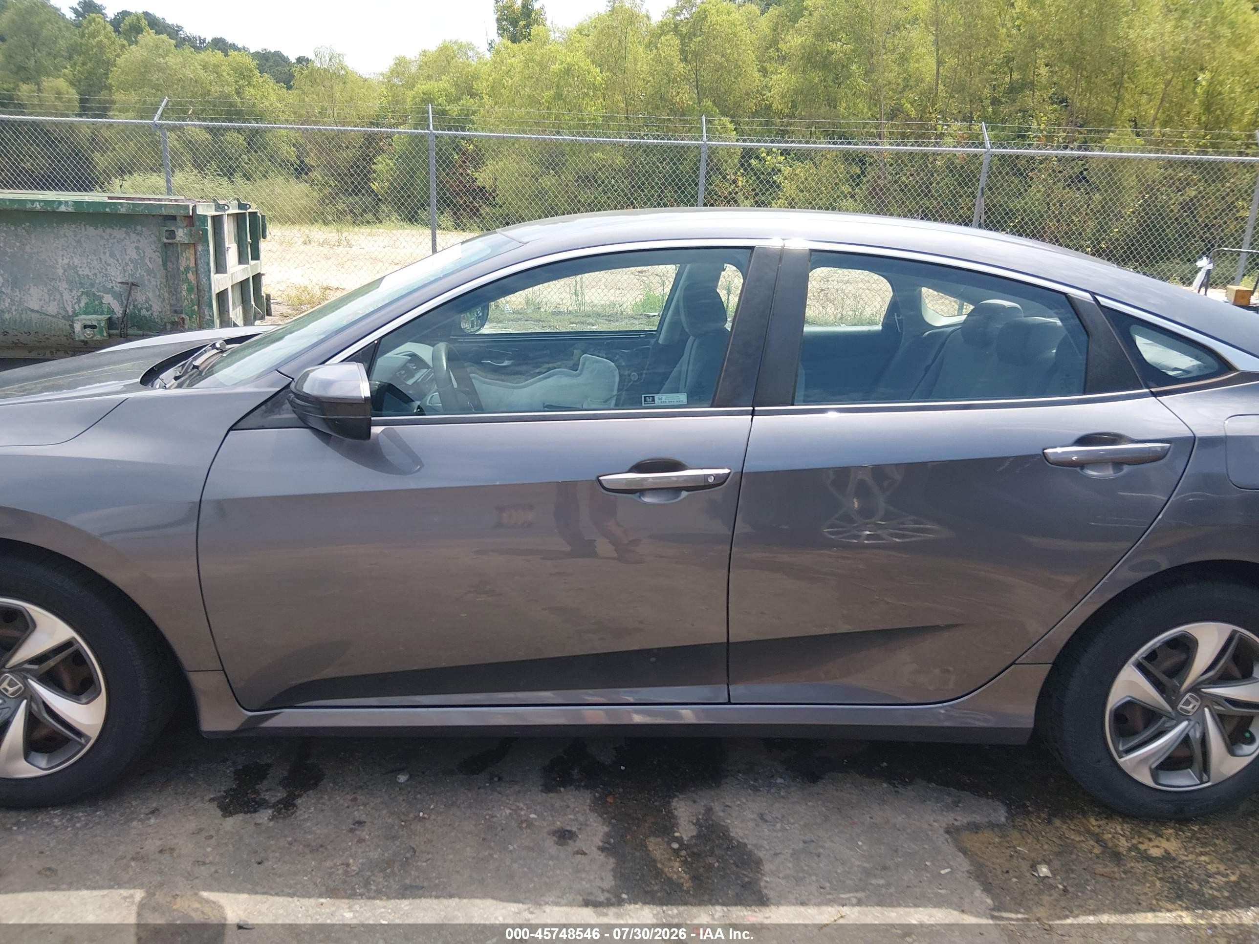 2019 Honda Civic Lx Gray vin: 2HGFC2F63KH516376