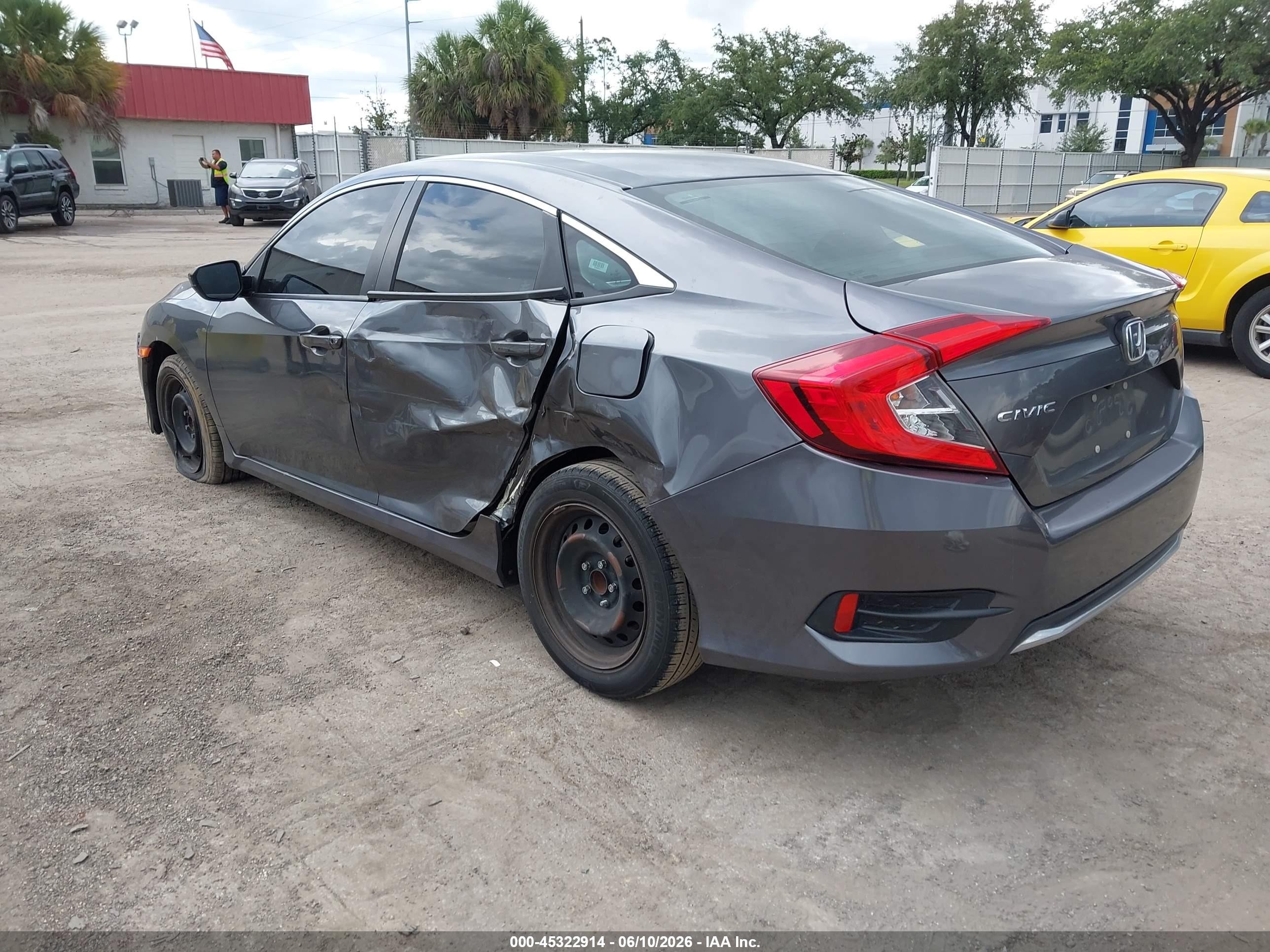 2020 Honda Civic Lx Gray vin: 2HGFC2F63LH514029