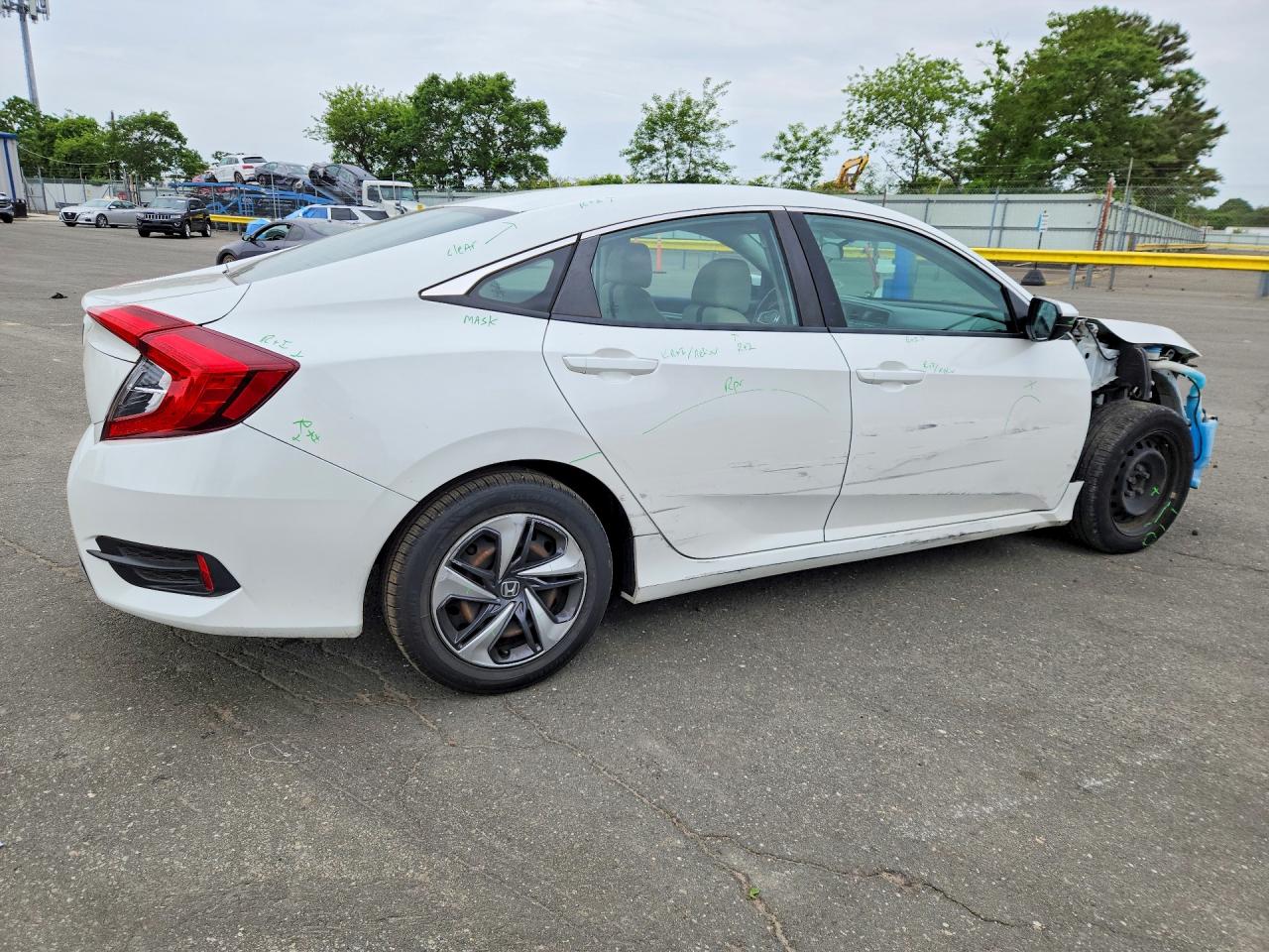 2020 Honda Civic Lx White vin: 2HGFC2F63LH517481