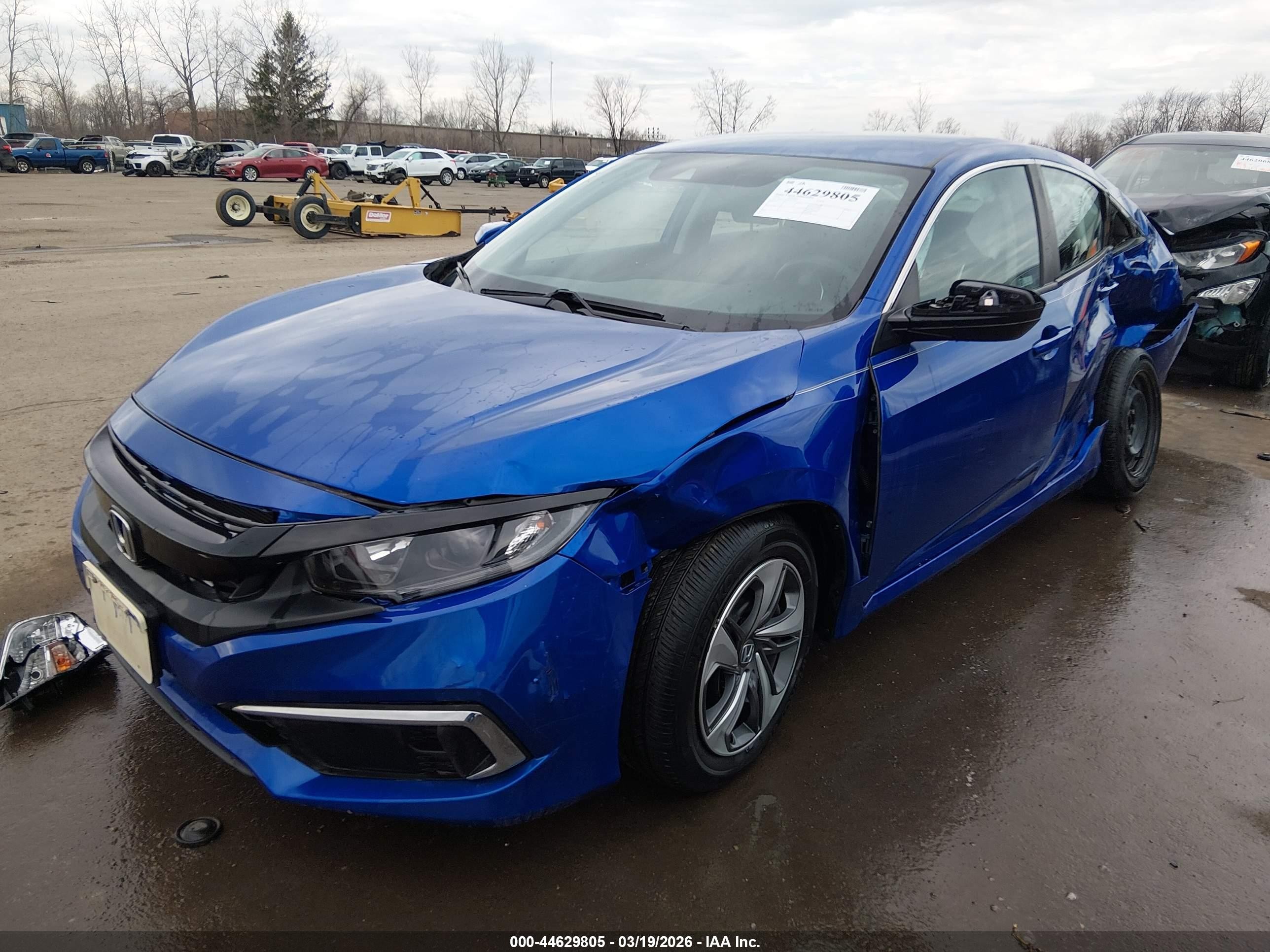 2019 Honda Civic Lx Blue vin: 2HGFC2F64KH532893