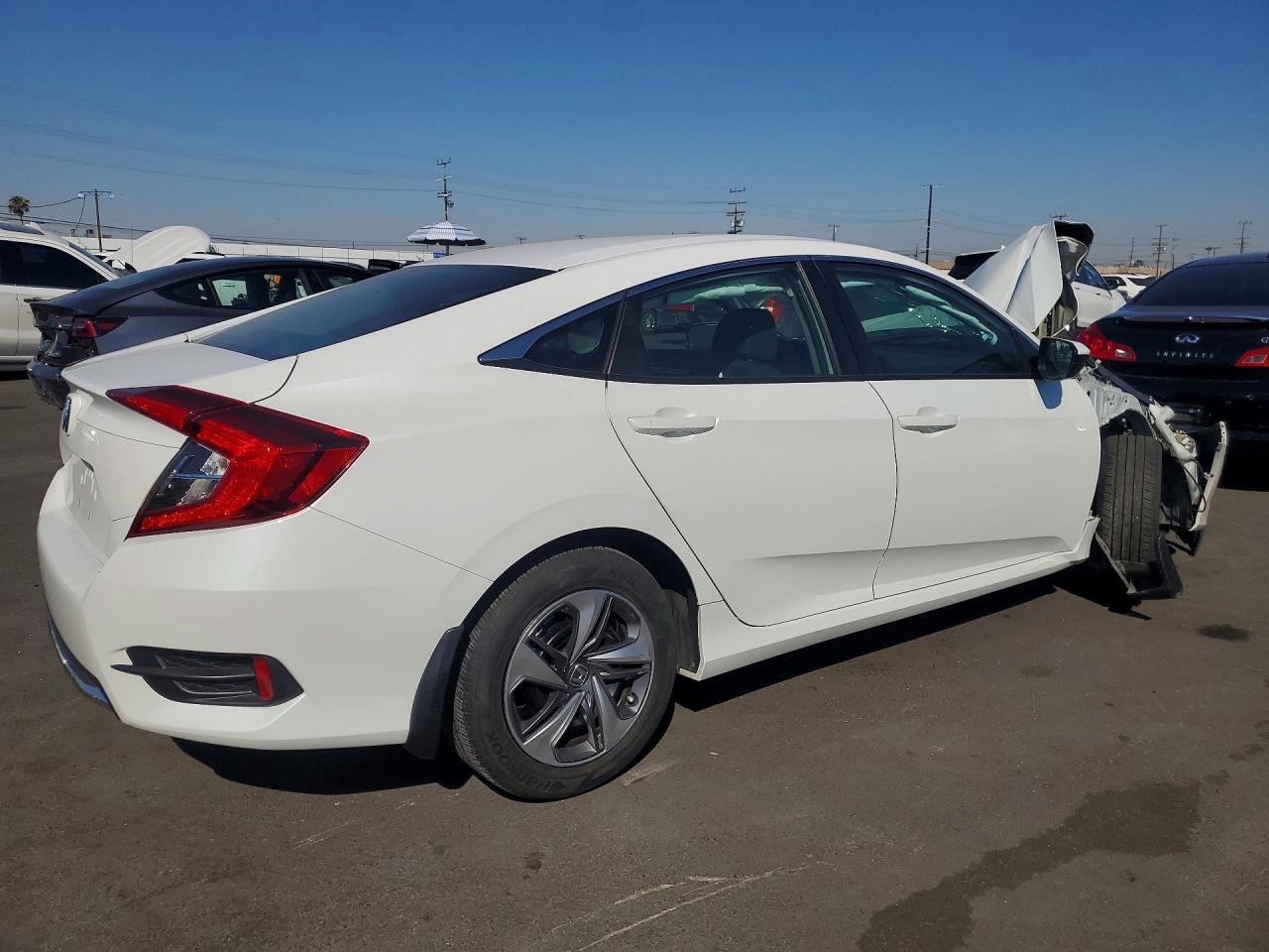 2019 Honda Civic Lx White vin: 2HGFC2F64KH597484