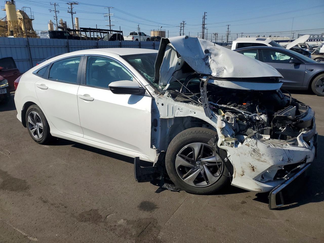 2019 Honda Civic Lx White vin: 2HGFC2F64KH597484