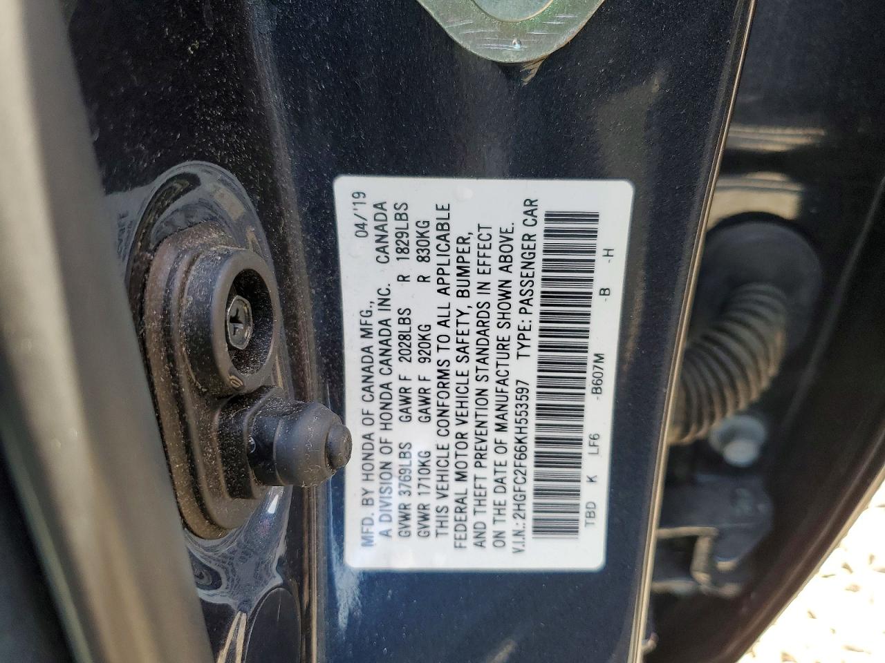 2019 Honda Civic Lx Gray vin: 2HGFC2F66KH553597