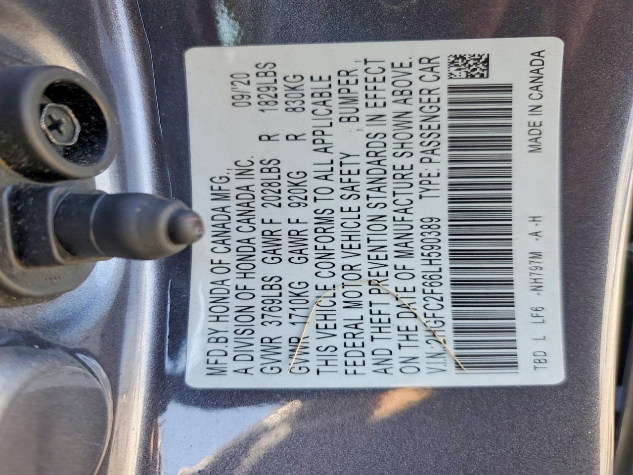 2020 Honda Civic Lx Угольный vin: 2HGFC2F66LH590389