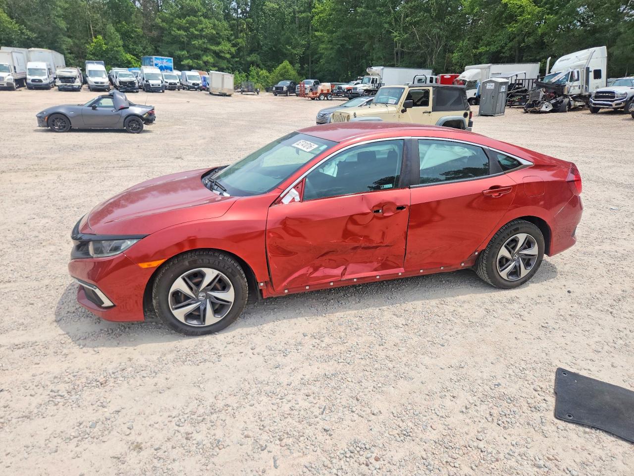 2021 Honda Civic Lx Red vin: 2HGFC2F66MH514138