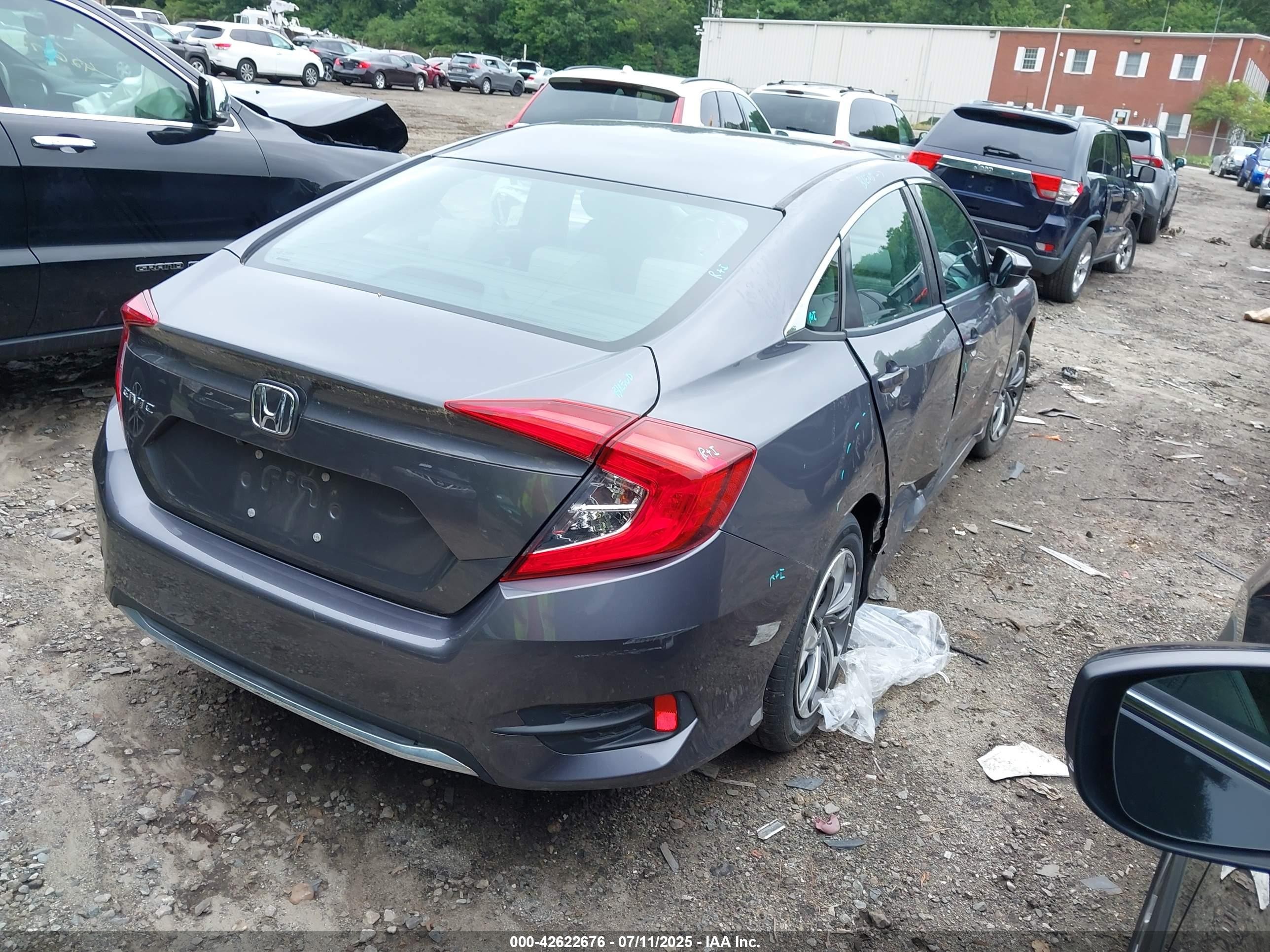2019 Honda Civic Lx Gray vin: 2HGFC2F67KH522715