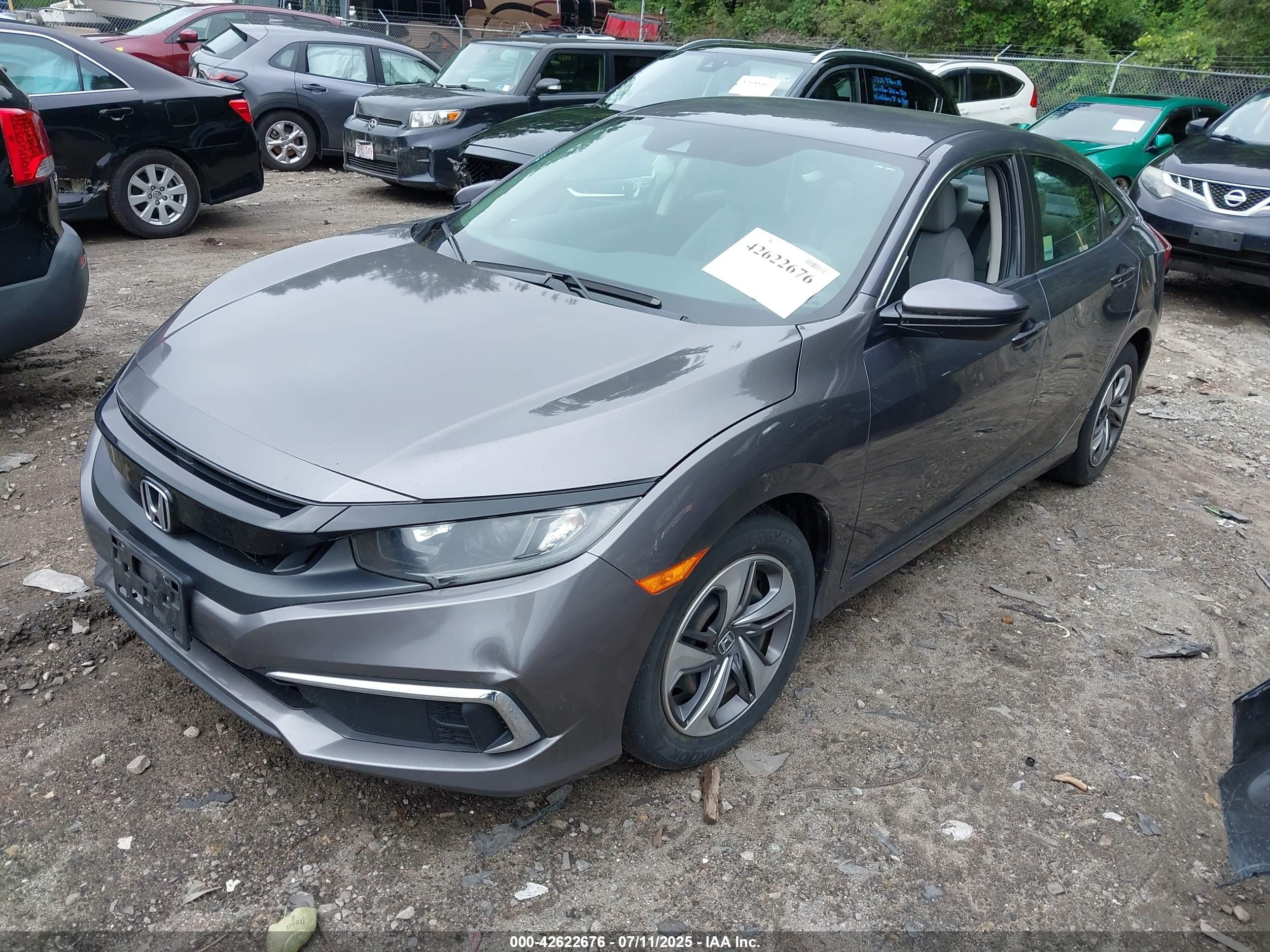 2019 Honda Civic Lx Gray vin: 2HGFC2F67KH522715