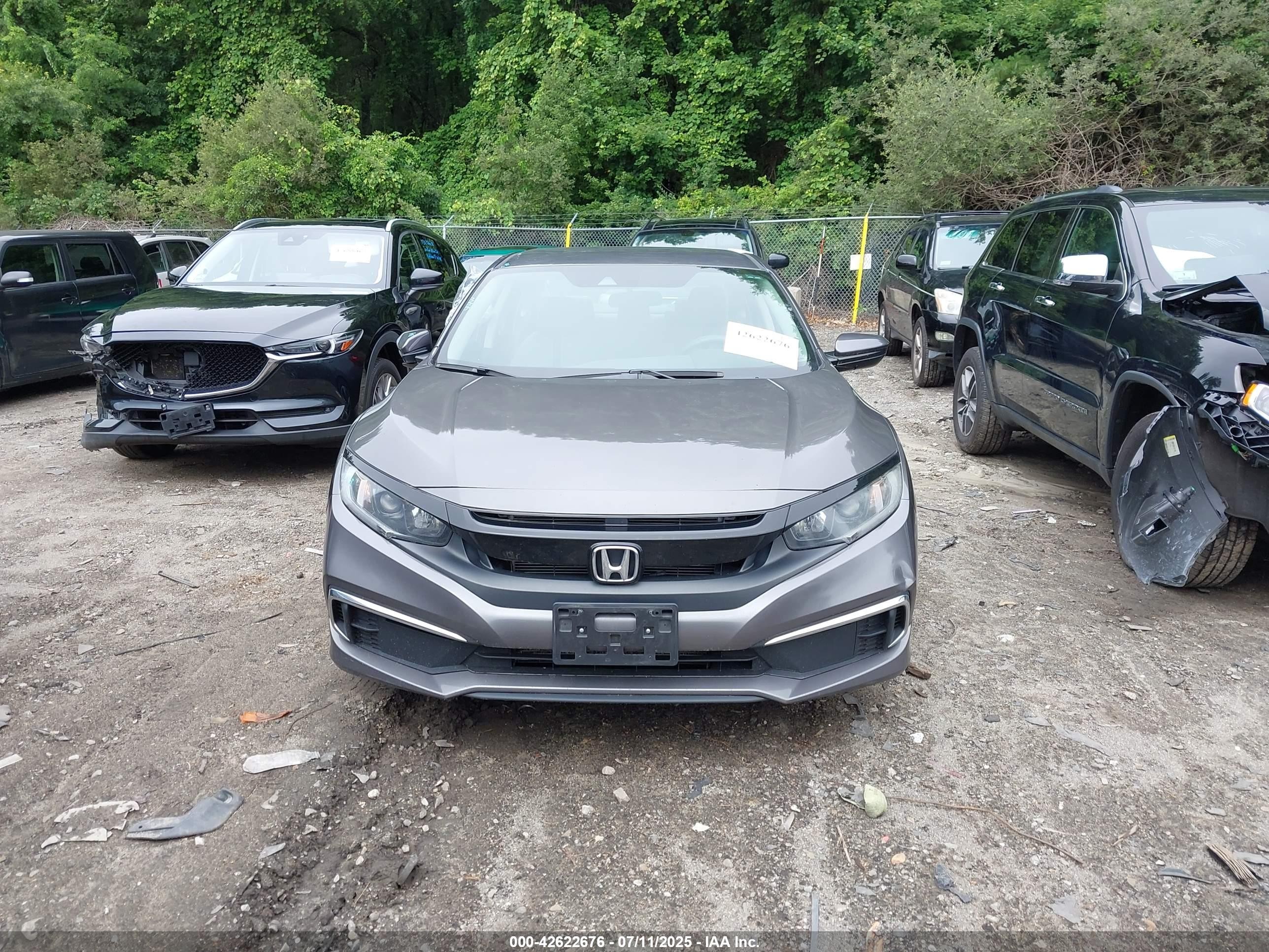 2019 Honda Civic Lx Gray vin: 2HGFC2F67KH522715