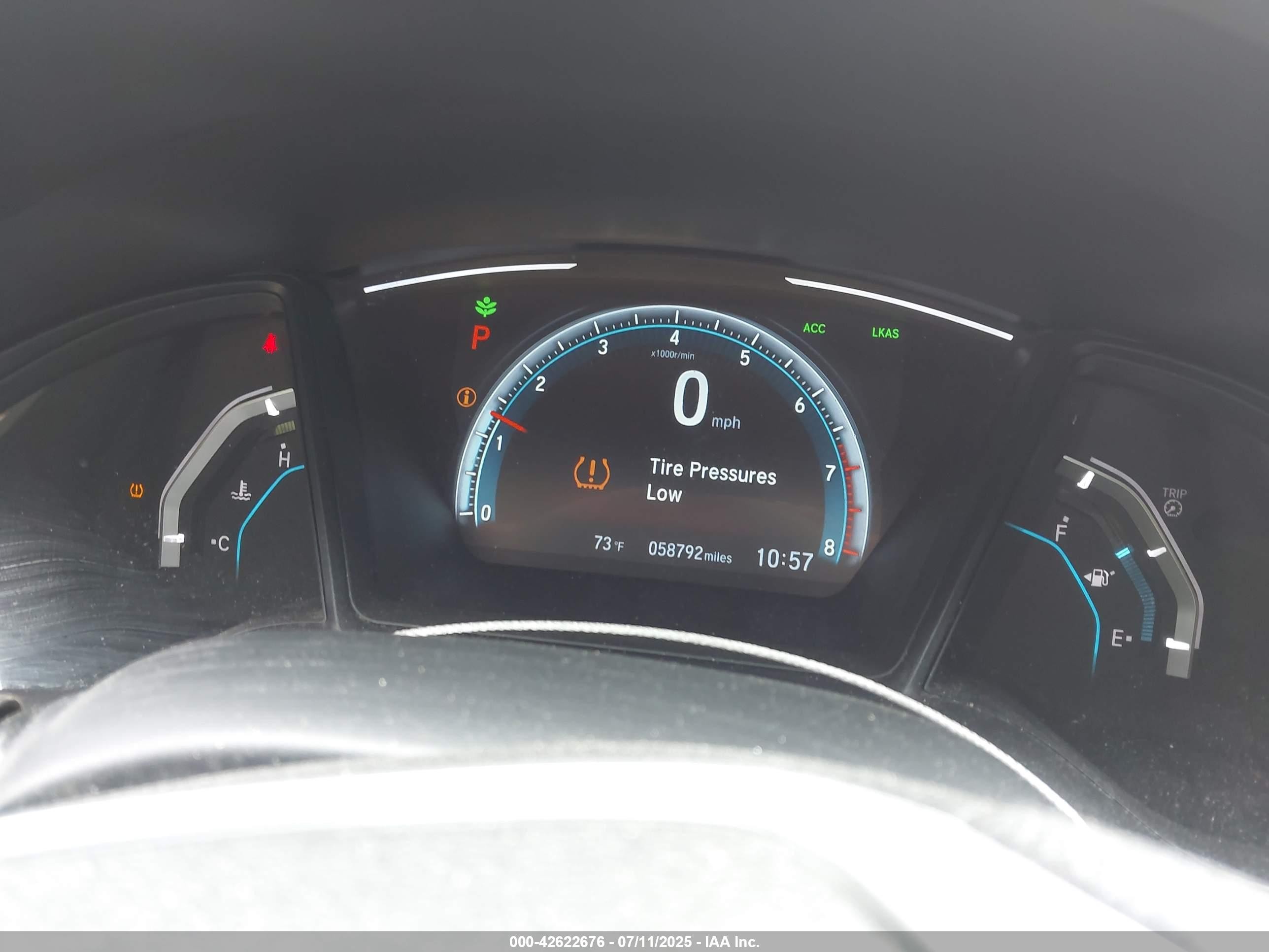2019 Honda Civic Lx Gray vin: 2HGFC2F67KH522715