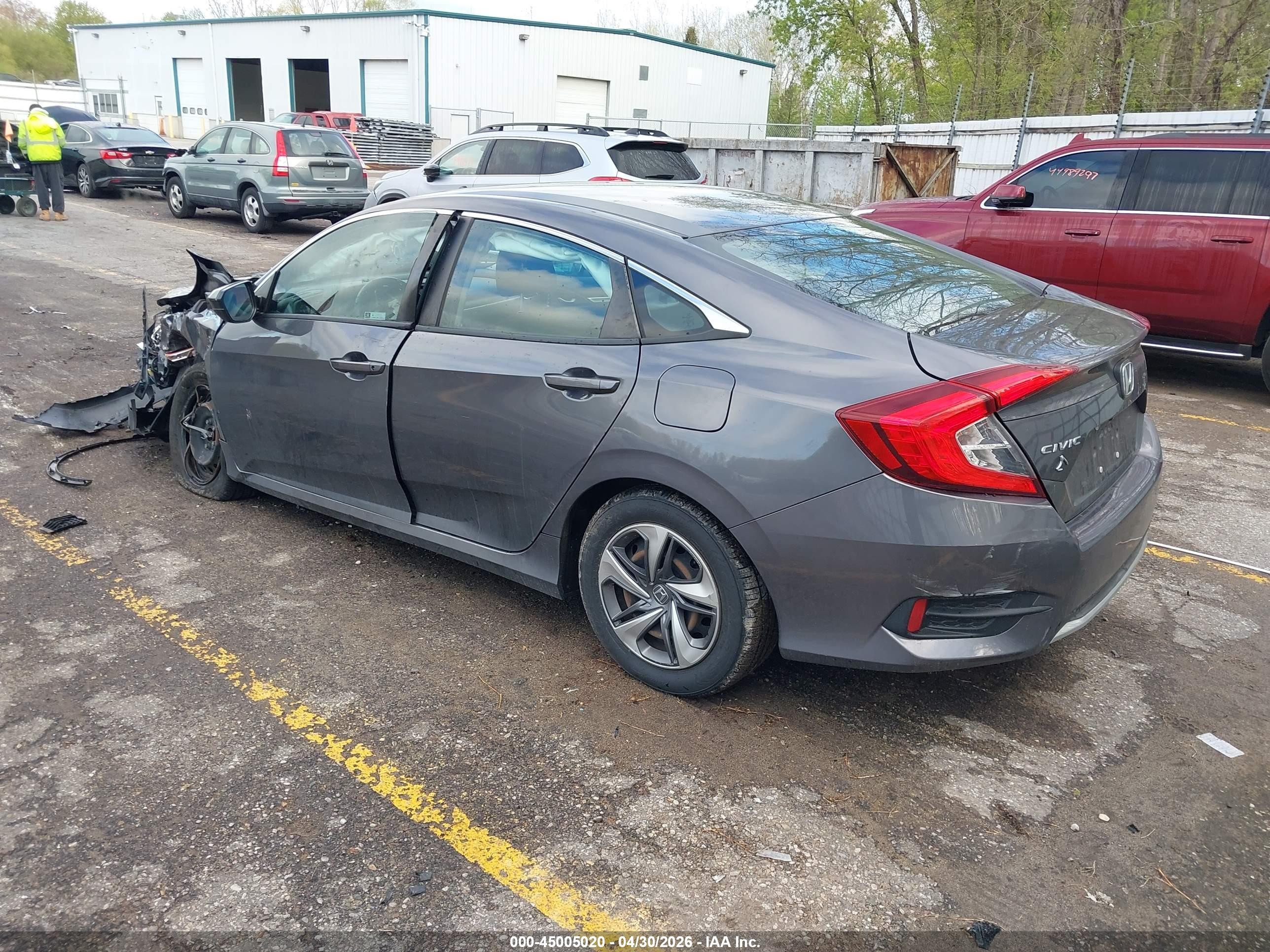 2019 Honda Civic Lx Gray vin: 2HGFC2F68KH552130